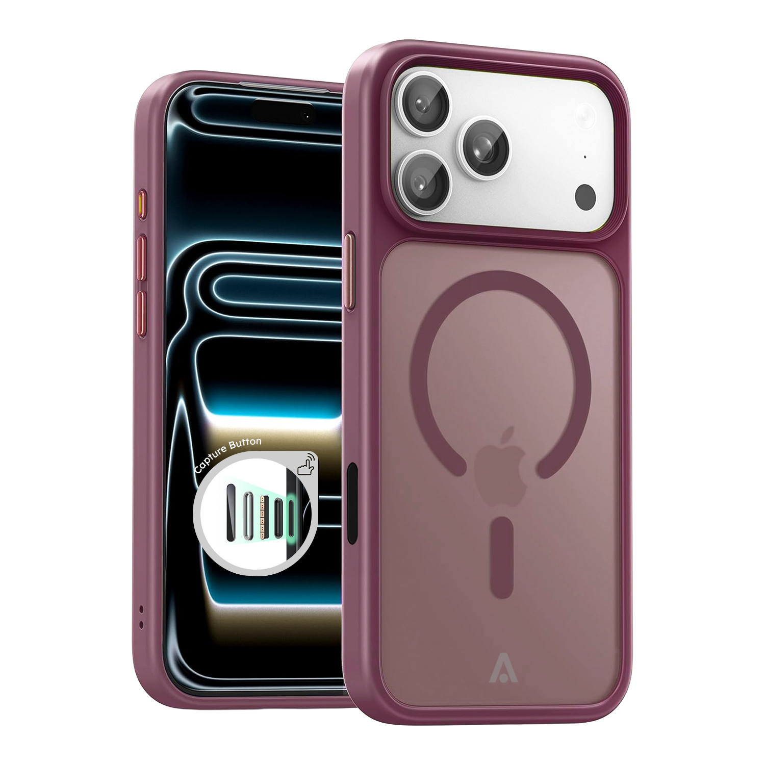 alkaya. | LUCID FROSTED Case kompatibel mit Magsafe dark cherry, iPhone 17 Pro Max/18 Pro Max