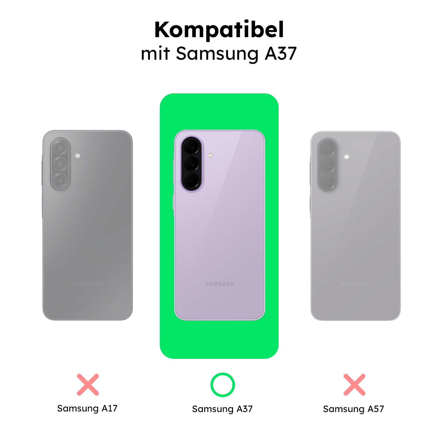 alkaya. | LUCID FROSTED Case Kompatibel mit MagSafe, Samsung A37 schwarz