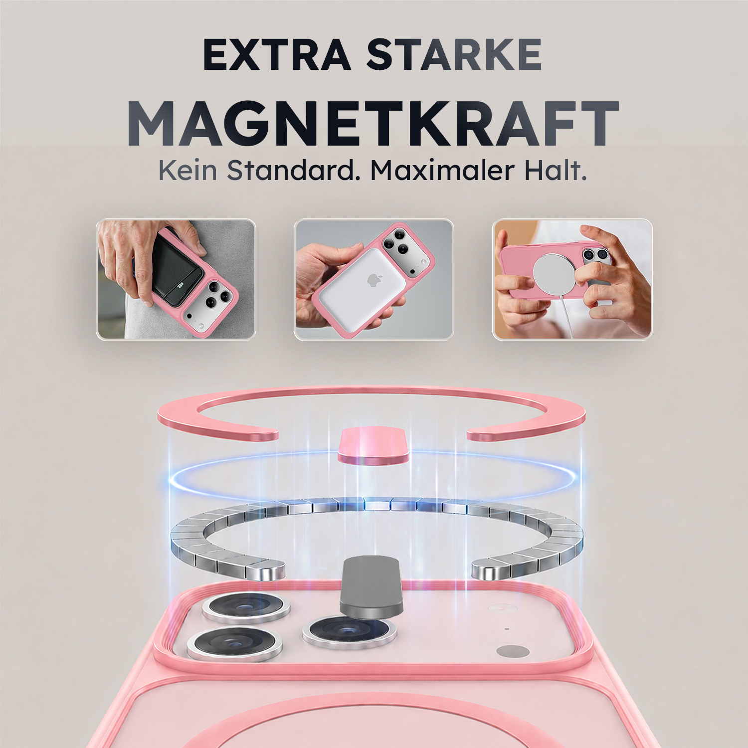 alkaya. | LUCID FROSTED Case kompatibel mit Magsafe pink, iPhone 18 Pro