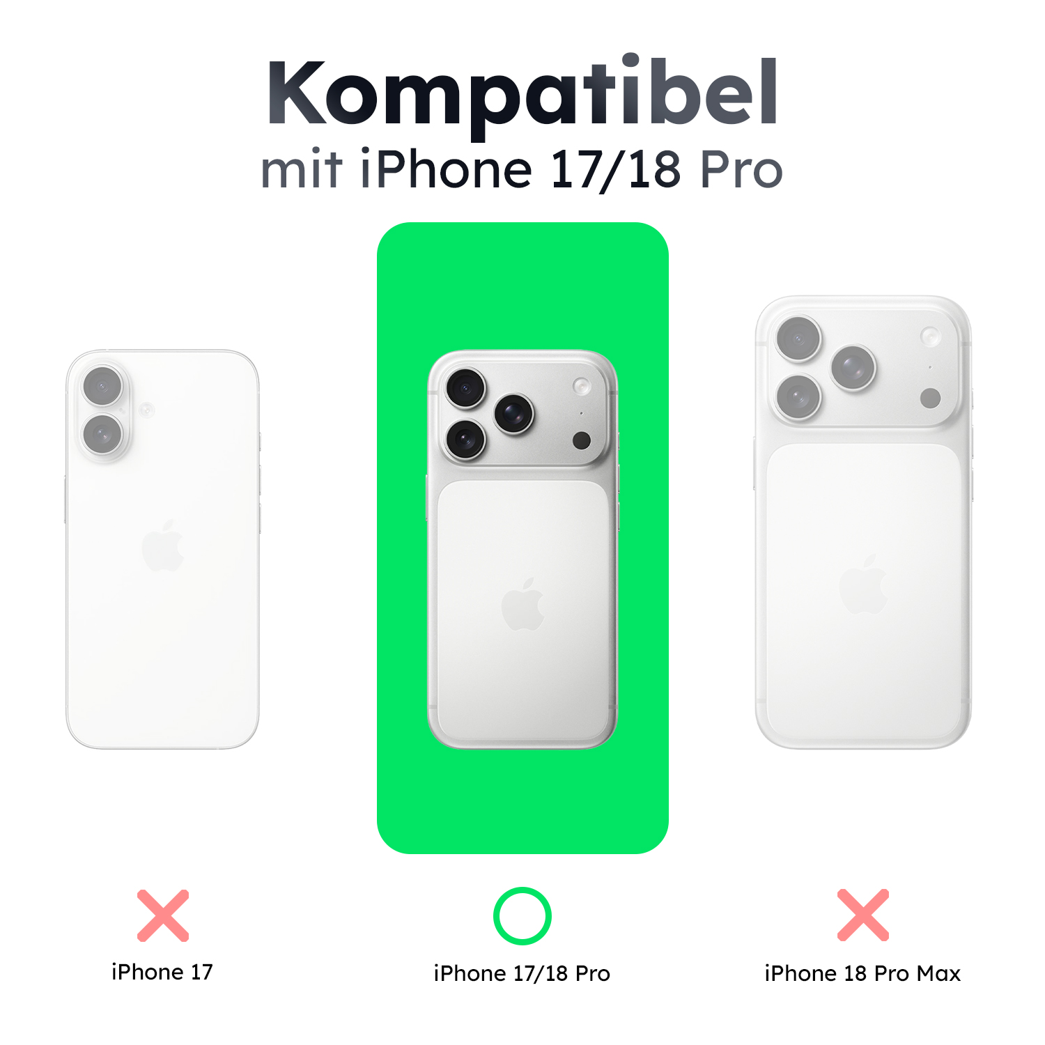 alkaya. | LUCID FROSTED Case kompatibel mit Magsafe schwarz, iPhone 18 Pro