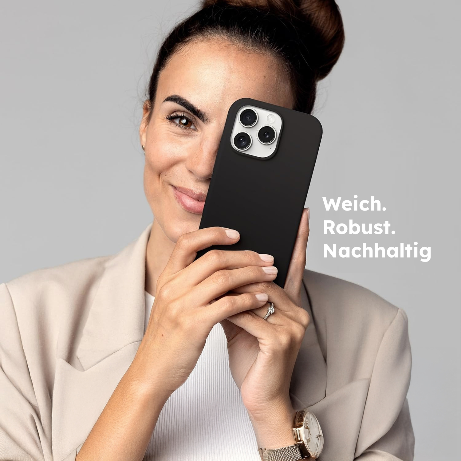 alkaya. | LUCID Silikon Case kompatibel mit Magsafe schwarz, iPhone 16 Pro Max