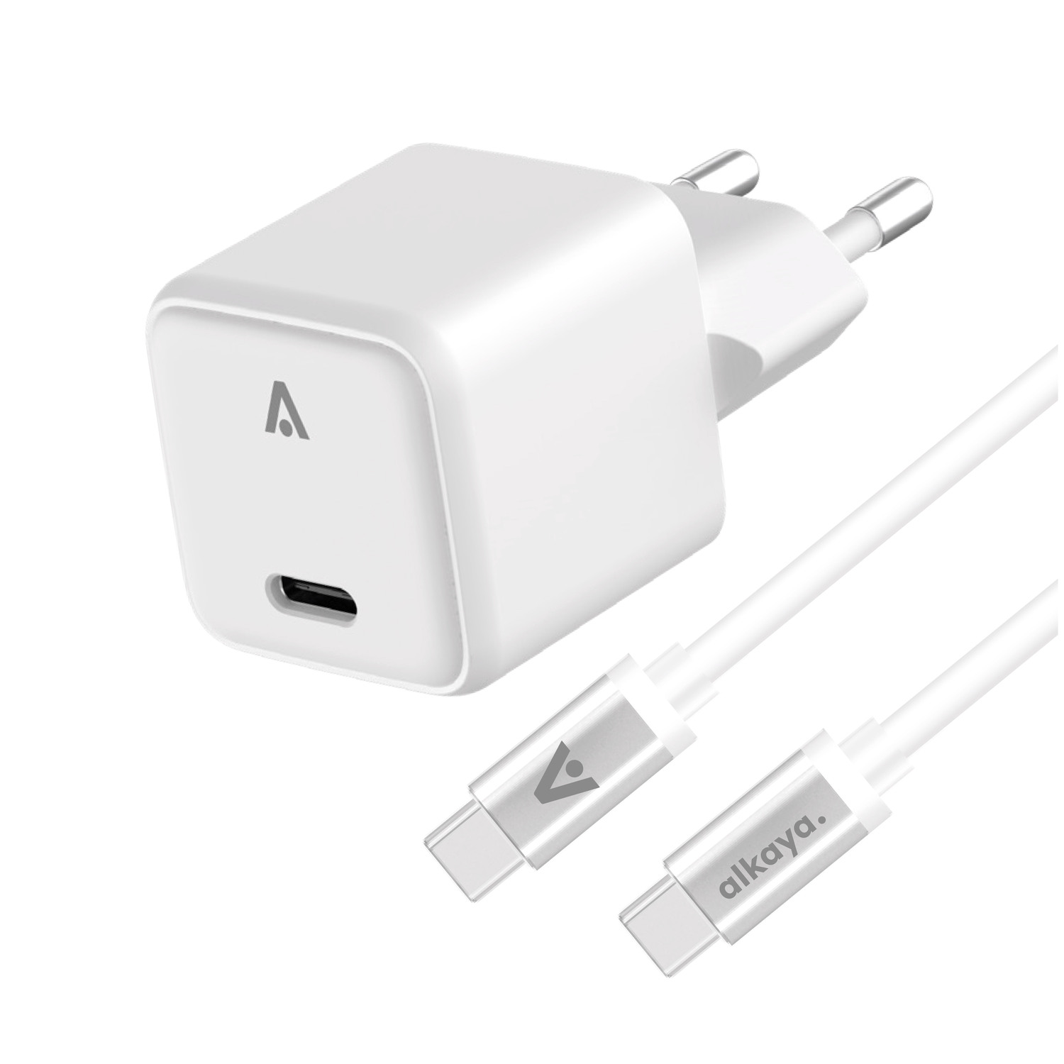 alkaya. | NEXUS Speed Flex | Charger Set | 20 Watt USB C/C Universal Kompatibilität, weiß