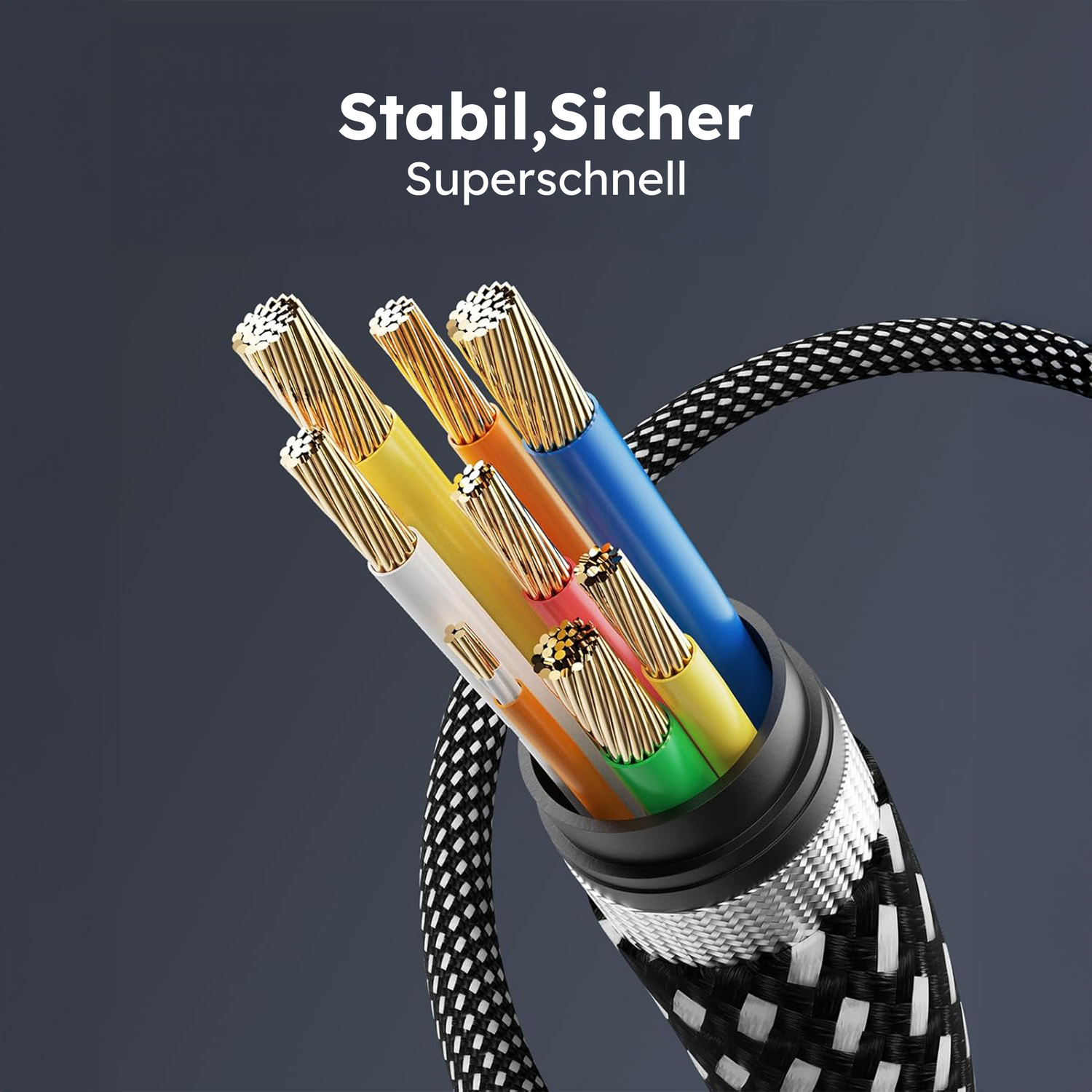 alkaya. | Speed Flex | Magnetisches Ladekabel | Geflochten | USB C+C, schwarz, 1 Meter