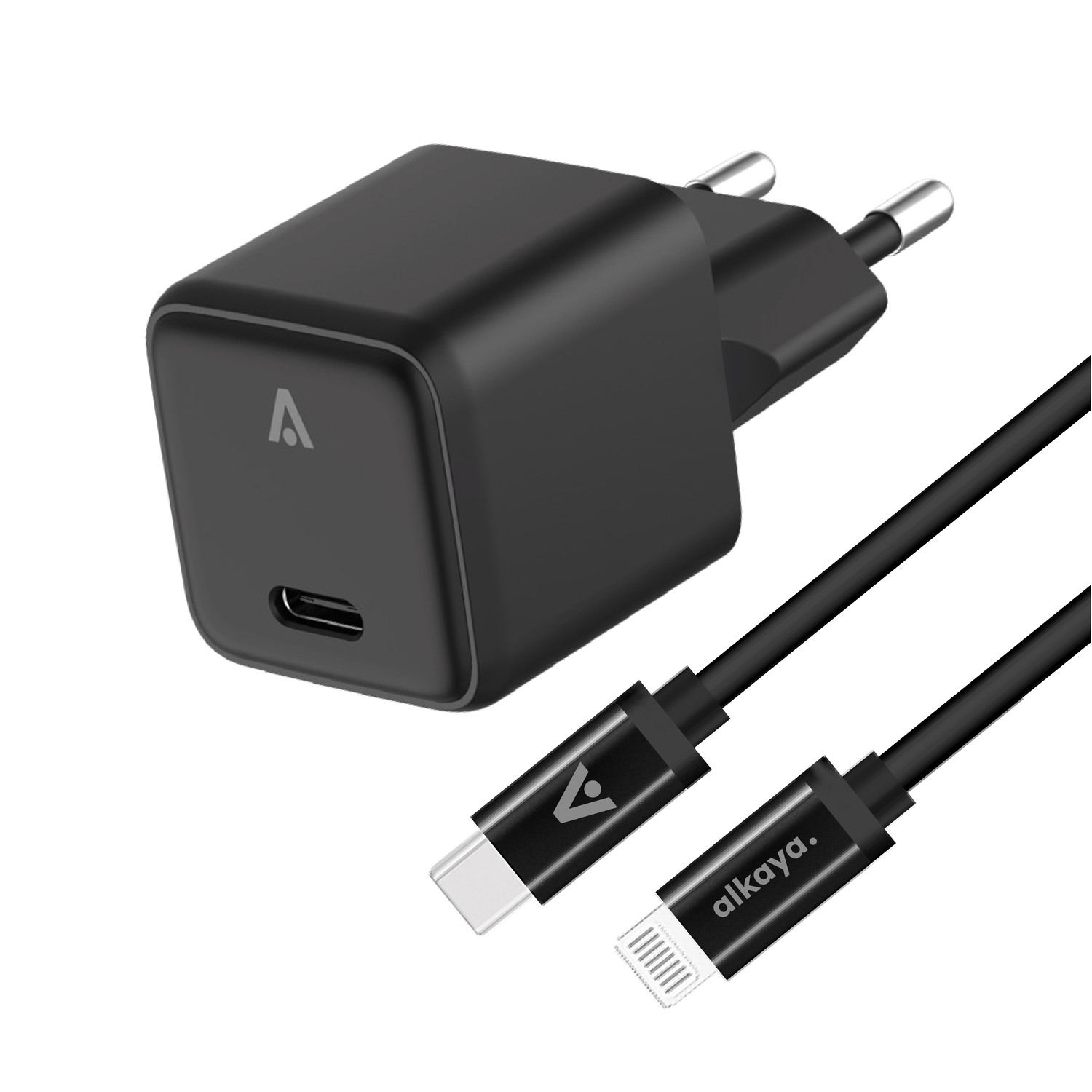 alkaya. | NEXUS Speed Flex | Charger Set | 20 Watt USB C/L Universal Kompatibilität, schwarz