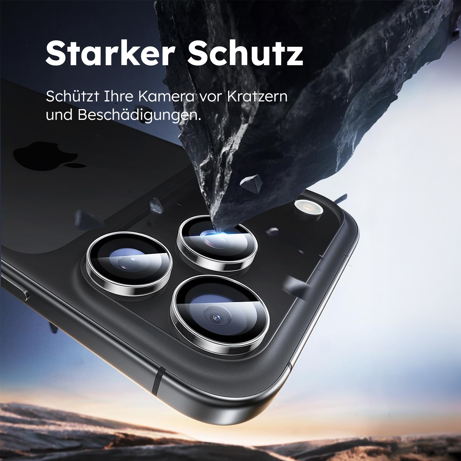 alkaya. | 2 In 1 A Shield | Displayschutzglas + Kameraschutzglas transparent, iPhone 17Pro/18 Pro