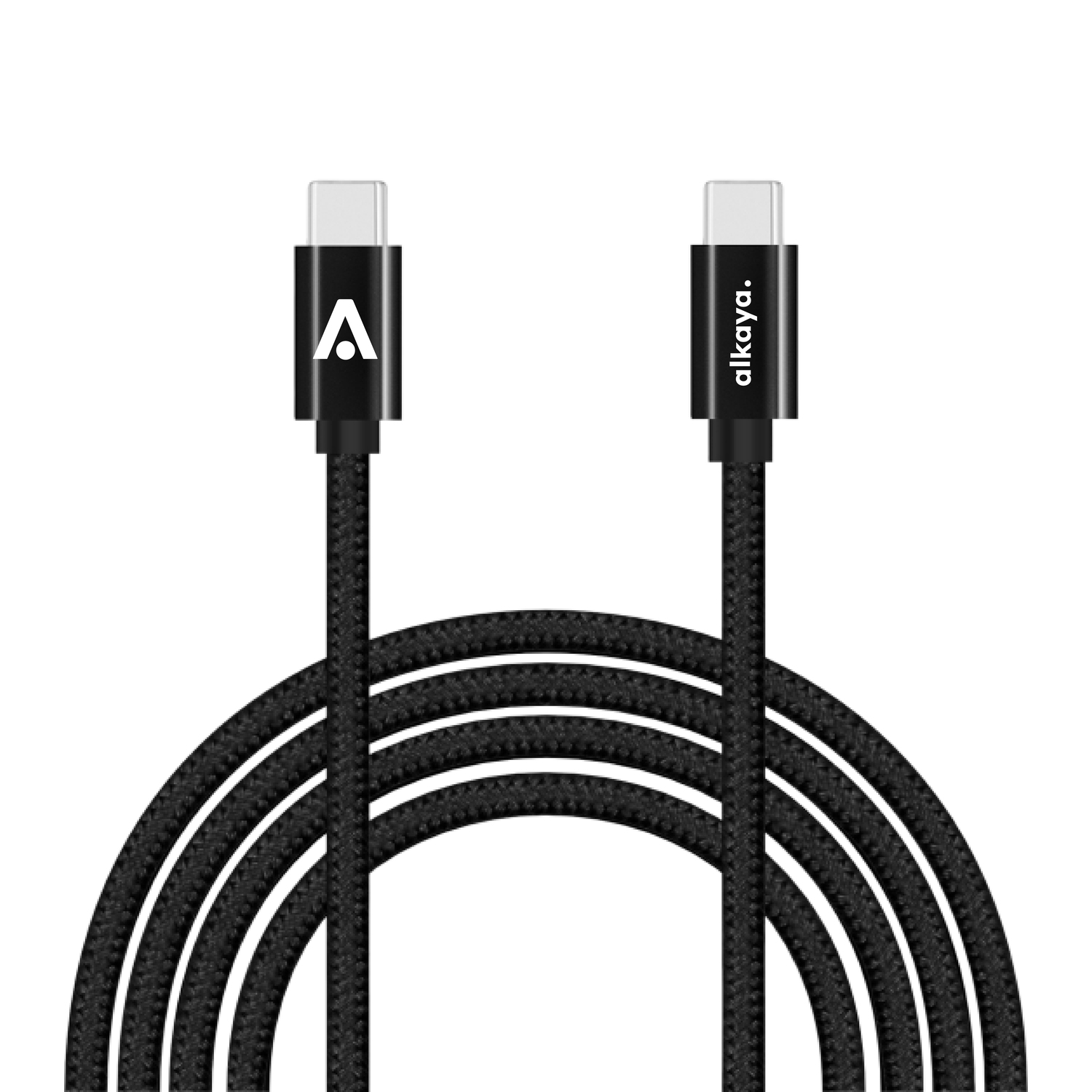 alkaya. | Speed Flex | Datenkabel | Geflochten | USB C+C schwarz, 1Meter