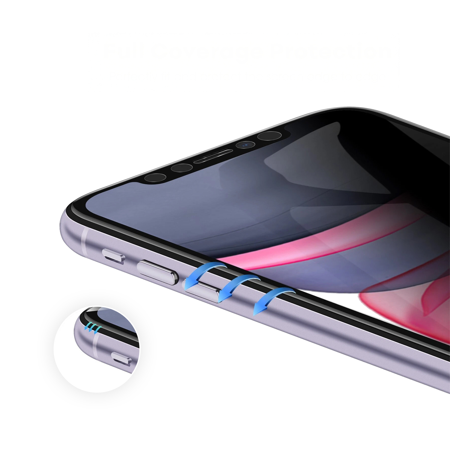 alkaya. | A Shield | Display-Sichtschutzglas | 3D Full Cover | Privacy, iPhone XR/11