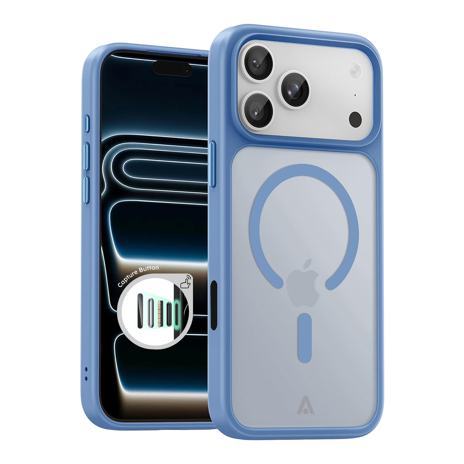 alkaya. | LUCID FROSTED Case kompatibel mit Magsafe blau, iPhone 18 Pro