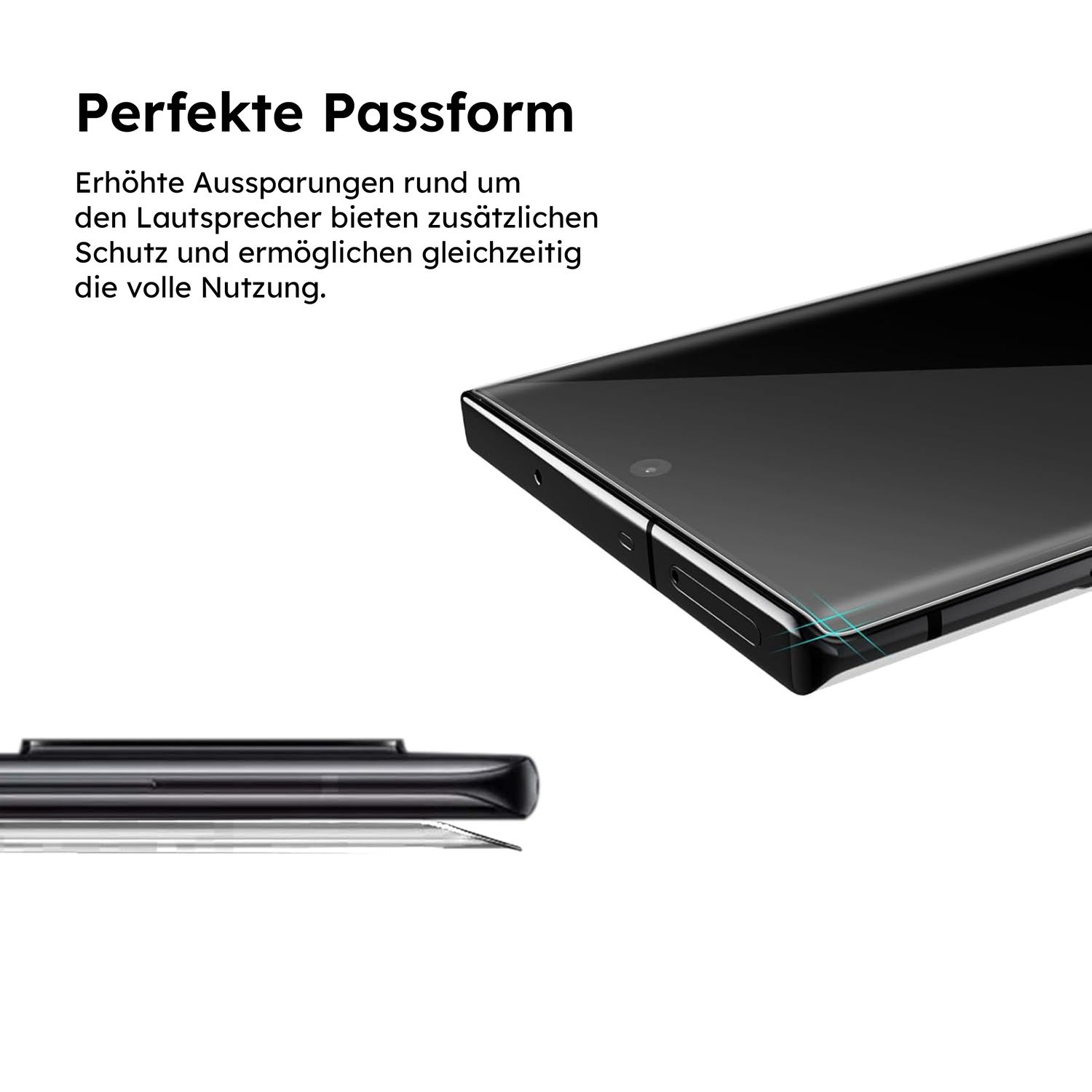 alkaya. | A Shield | Displayschutzglas | 3D Full Cover transparent, Samsung Galaxy S 22 Ultra