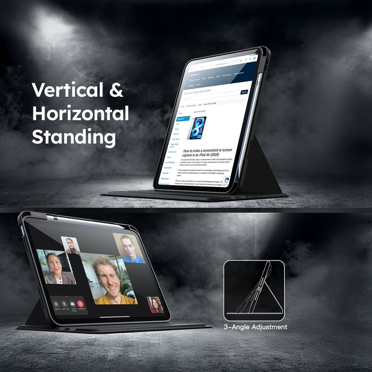 alkaya. | LUCID iPad Schutzhülle 360 FlexStand Case schwarz, iPad series 10/11