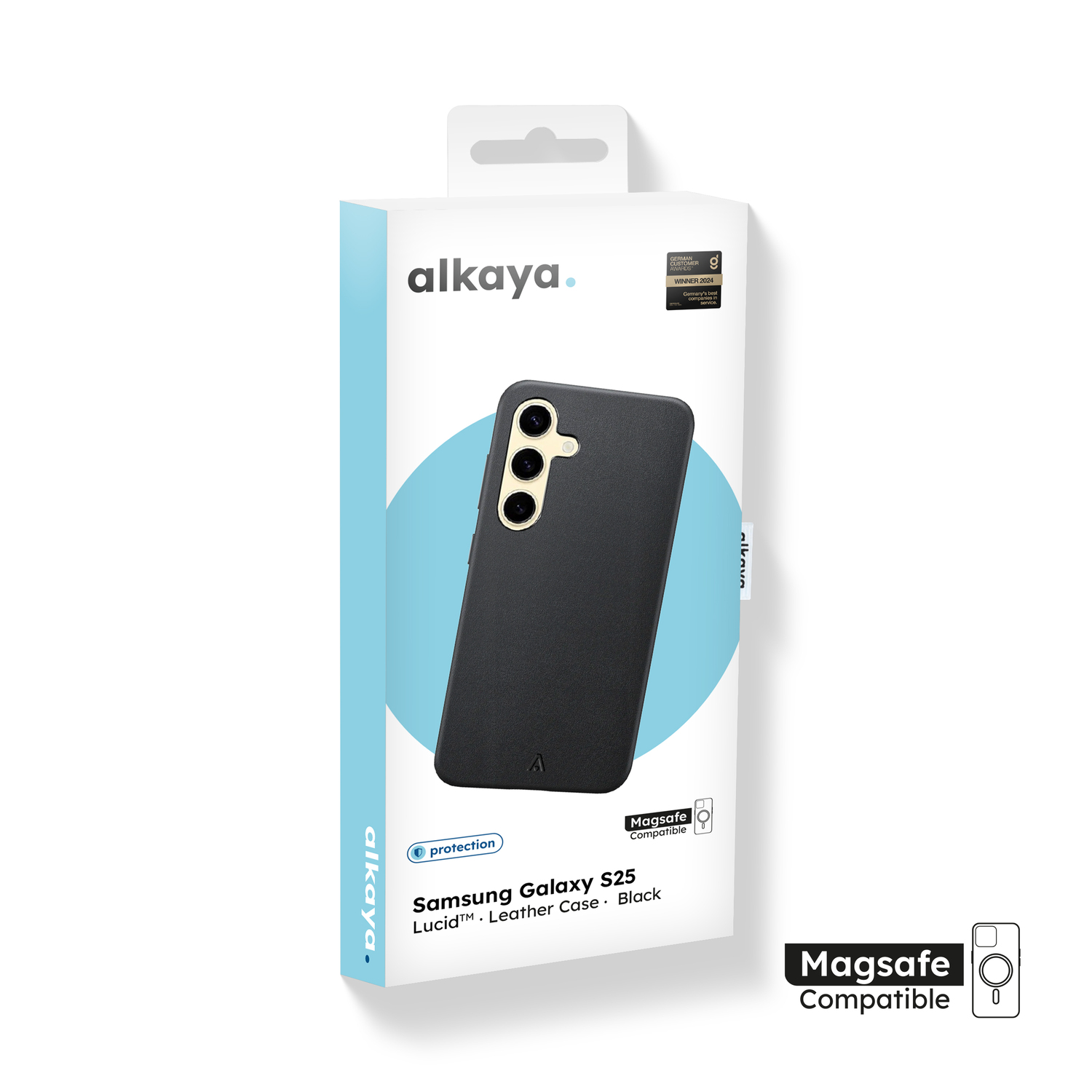 alkaya. | LUCID Pu Leather Case kompatibel mit Magsafe  schwarz, Samsung S25