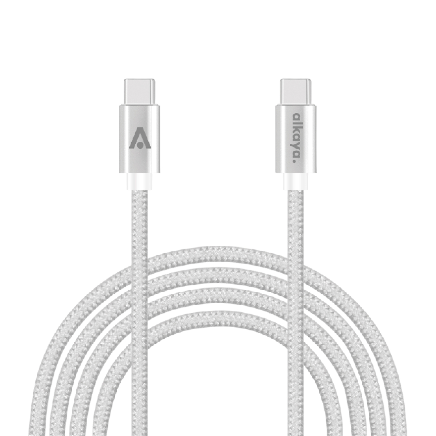 alkaya. | Speed Flex | Ladekabel | Geflochten | USB C+C Weiß, 1 Meter