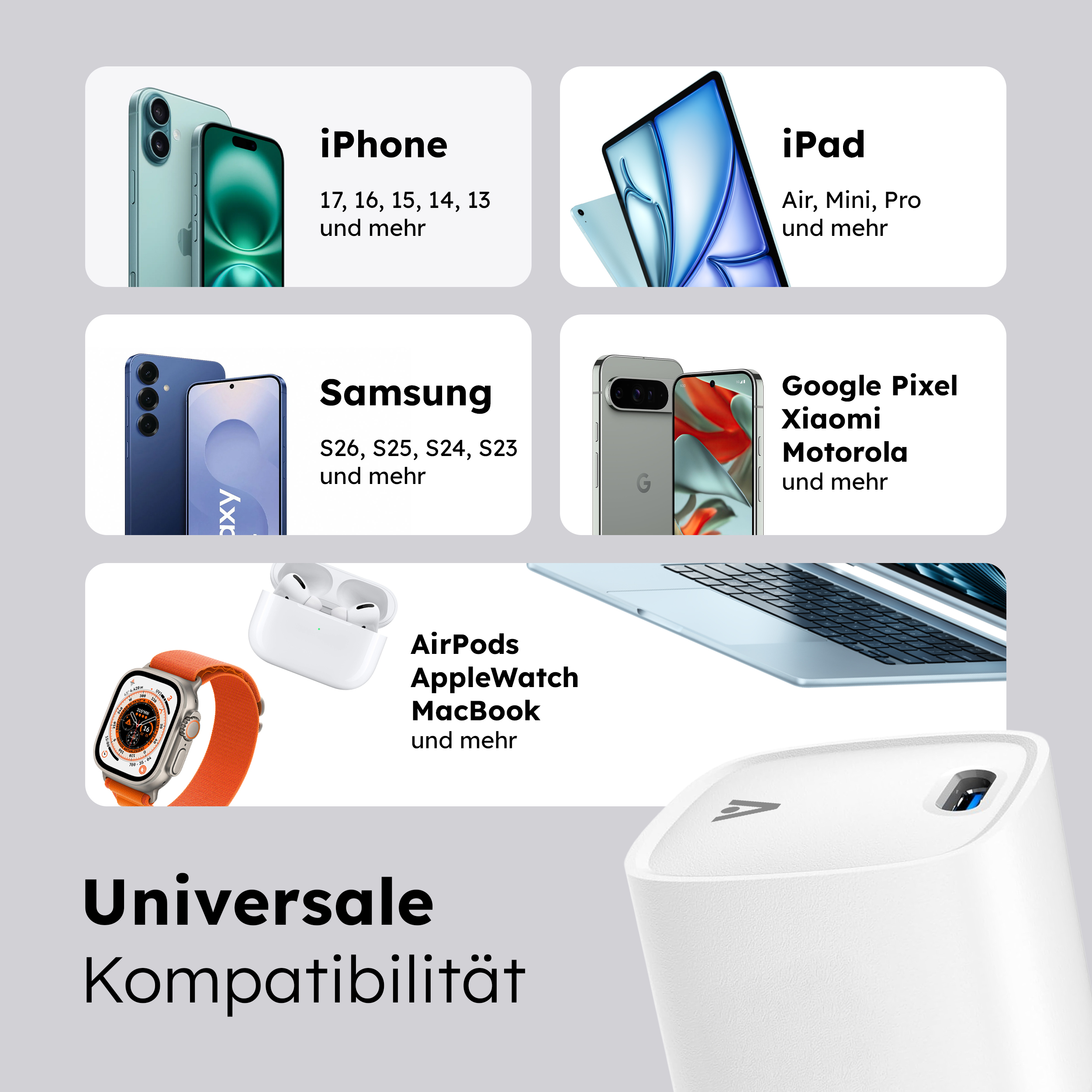 alkaya. | NEXUS | Ladegerät mit GaN Technologie | 20W weiß, USB C