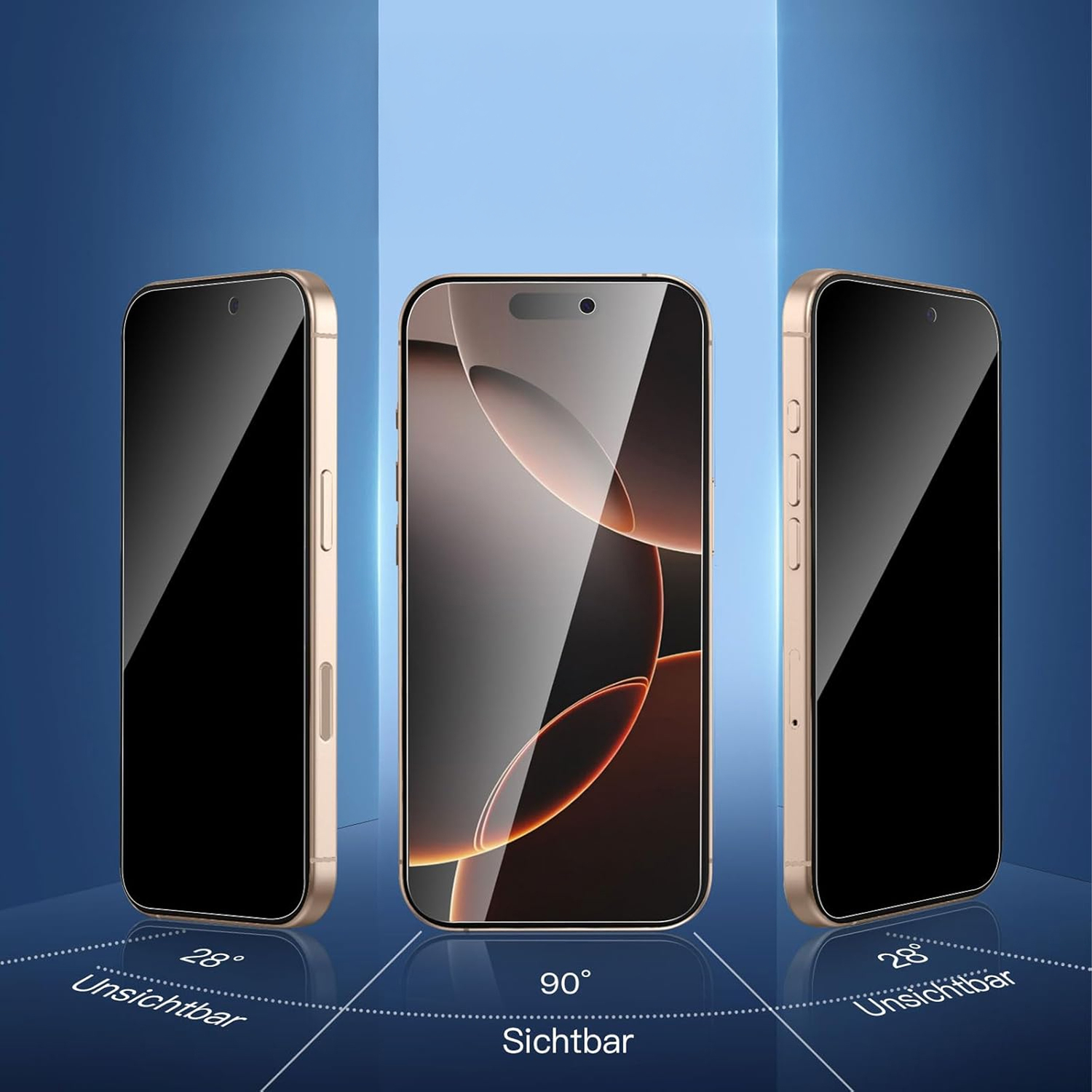 alkaya. | A Shield | Displayschutzglas | 3D Full Cover, Privacy iPhone 16 Pro