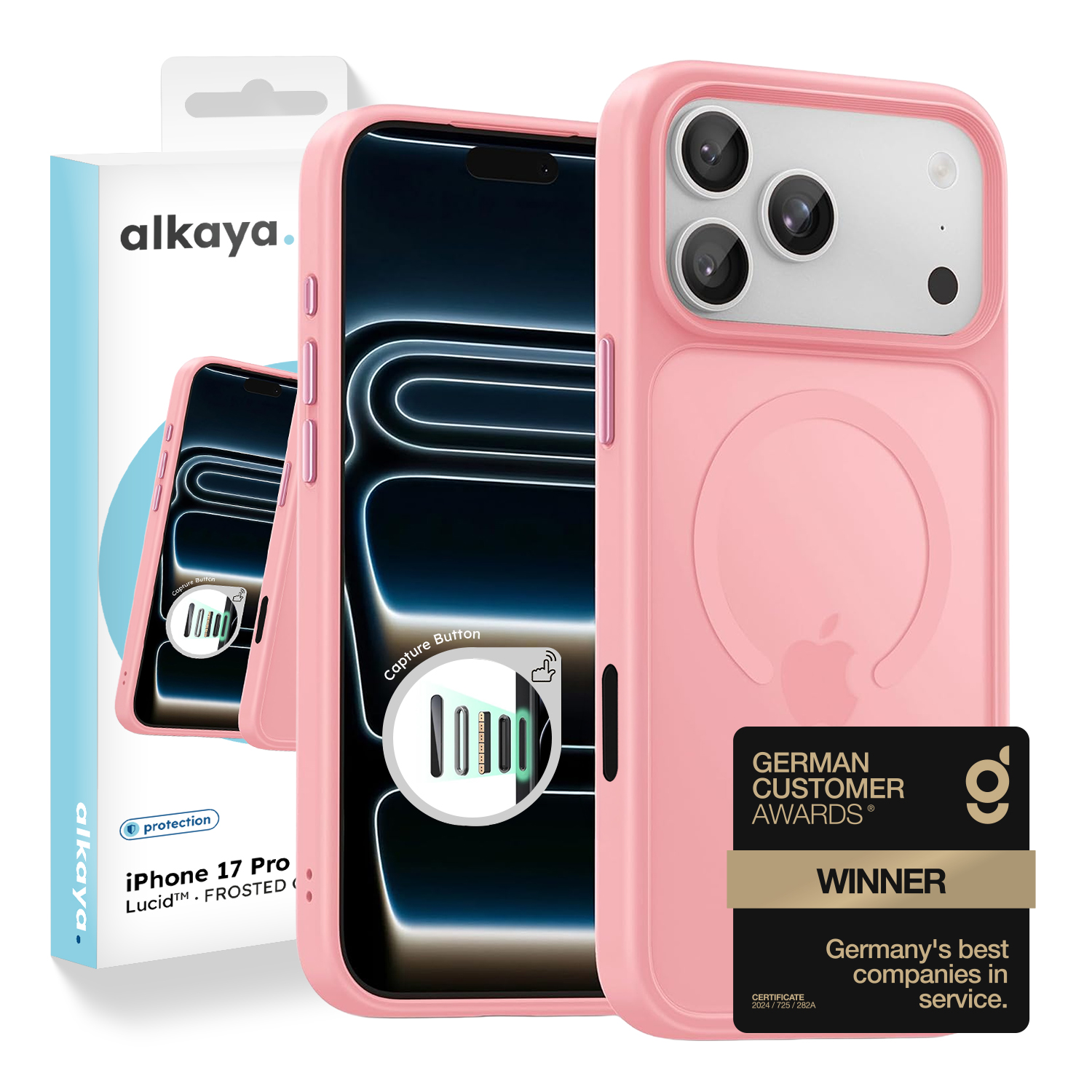 alkaya. | LUCID FROSTED Case kompatibel mit Magsafe pink, iPhone 18 Pro