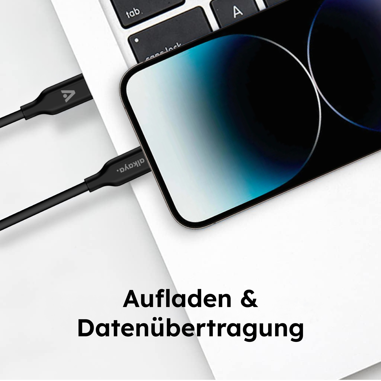 alkaya. | Speed Flex | Ladekabel | Silikon | USB C+C Schwarz, 1 Meter