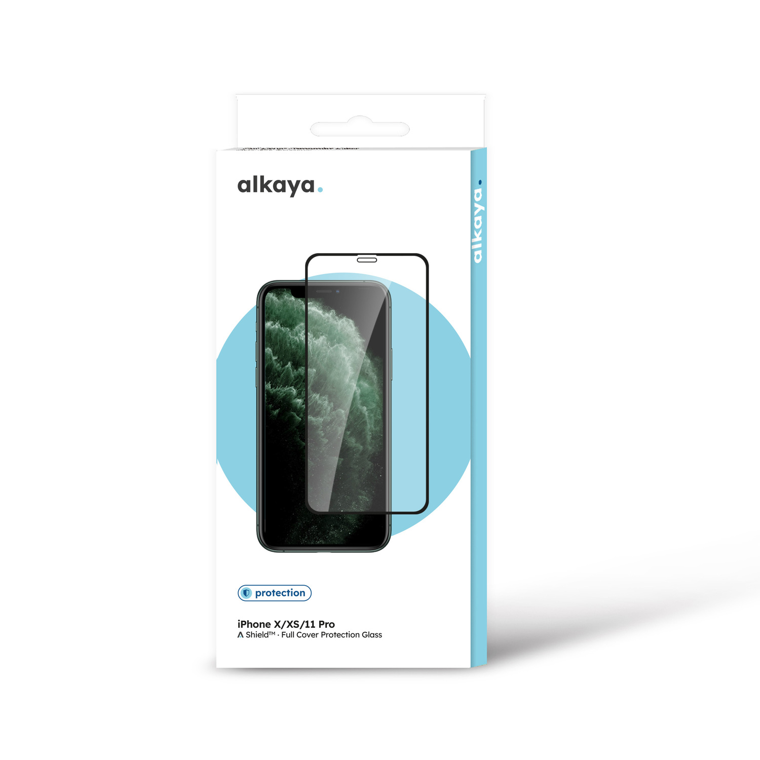 alkaya. | A Shield | Displayschutzglas | 3D Full Cover transparent, iPhone X/XS/11Pro