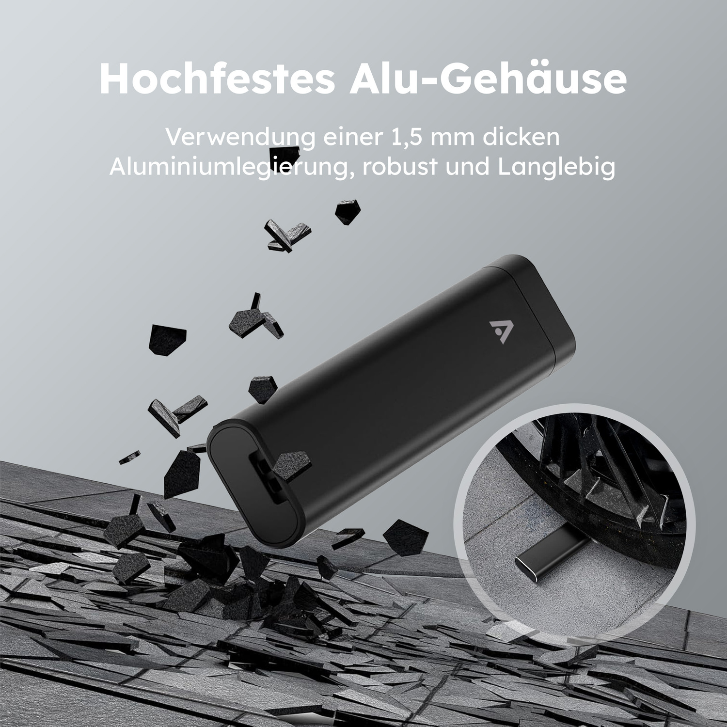 alkaya. | Venture | Travel Kit - Aluminium Gehäuse mit Kabel und Adaptern für alle Anschlüsse inkl Stand