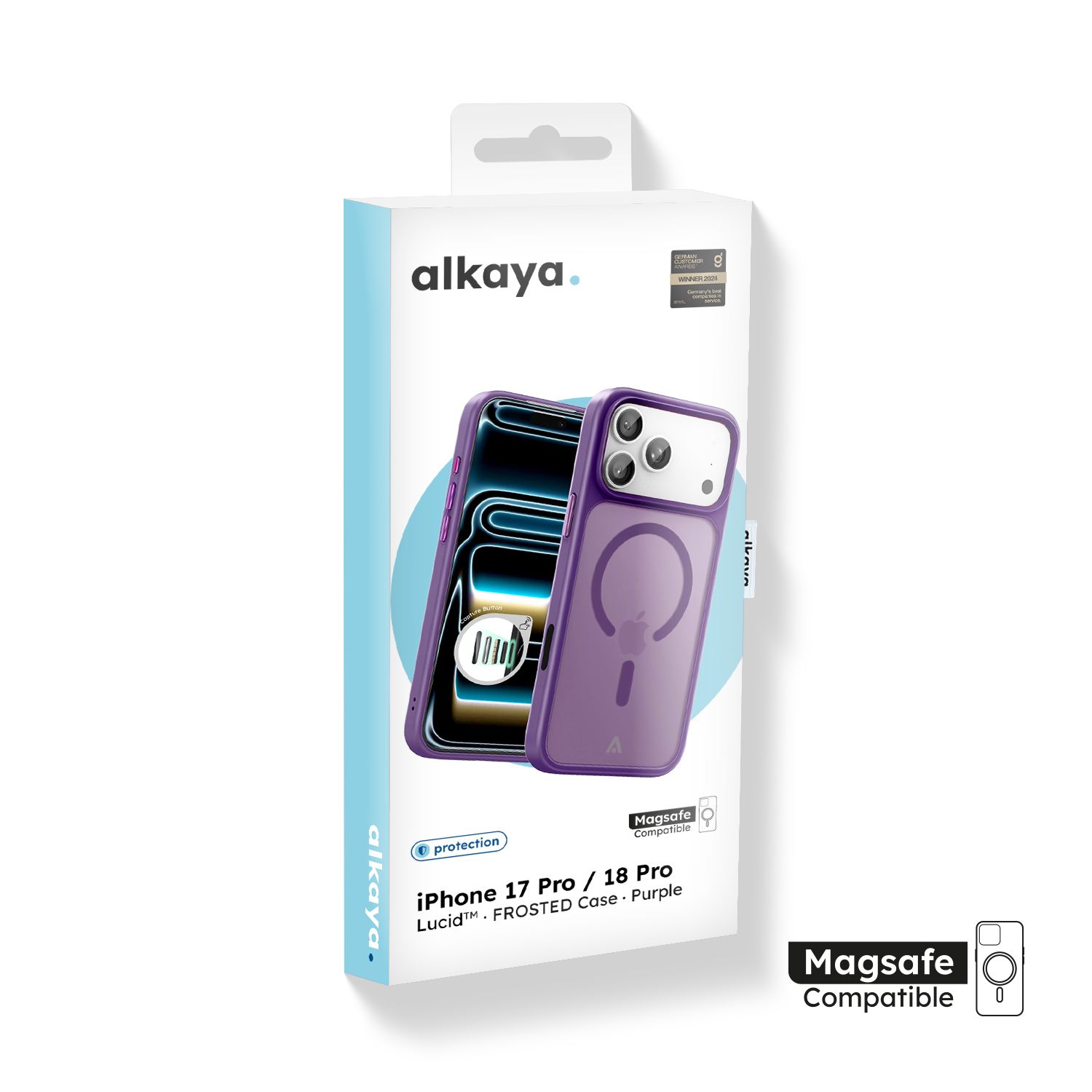 alkaya. | LUCID FROSTED Case kompatibel mit Magsafe lila, iPhone 18 Pro