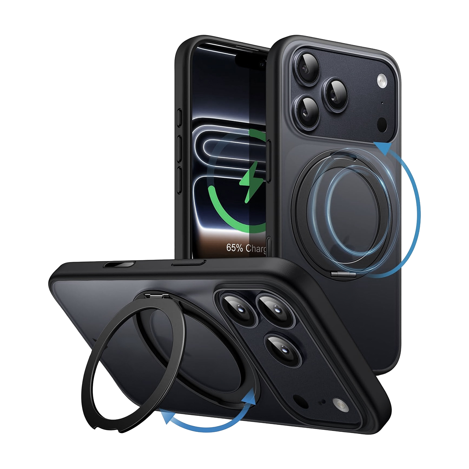 alkaya. | LUCID 360 FlexStand Case kompatibel mit Magsafe schwarz, iPhone 18 Pro/17 Pro