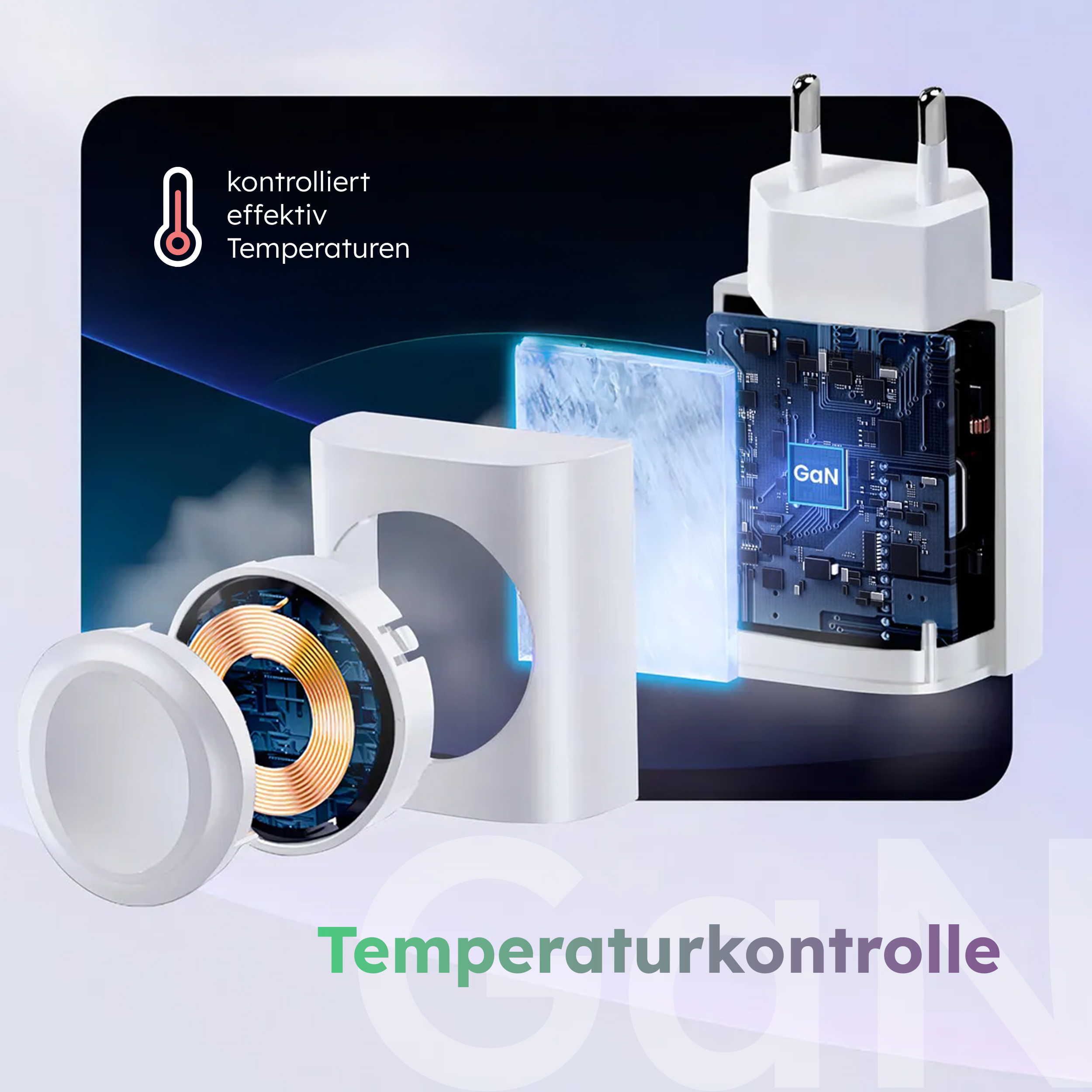 alkaya. | Nexus 3in1 Charger | 22W. GaNTechnology Dual Port White