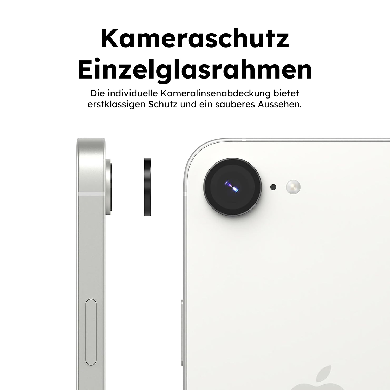 alkaya. | Lens Shield | Kameraschutzglas, Transparent single lens, iPhone 16e / 17e