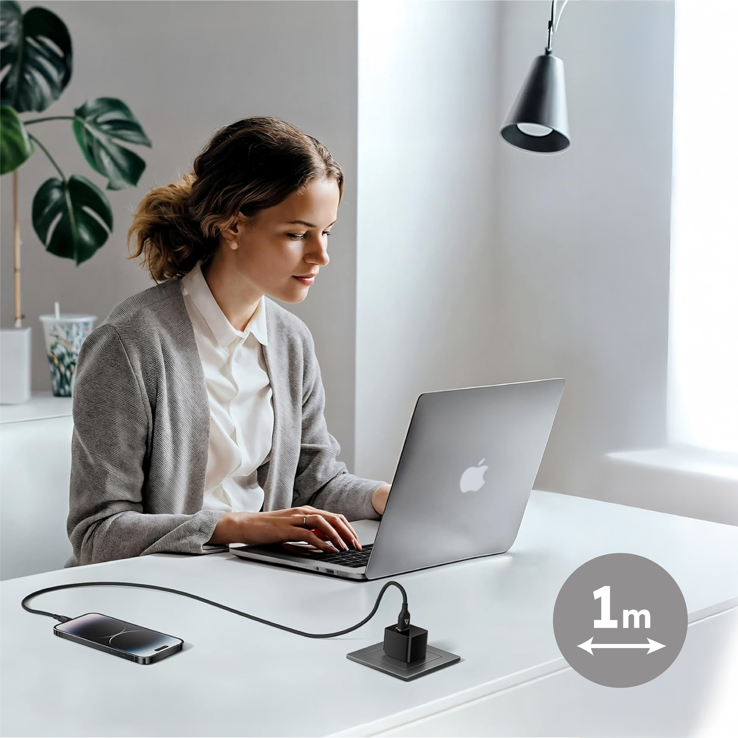 alkaya. | Speed Flex | Ladekabel | Silikon | USB A+L Schwarz, 1 Meter