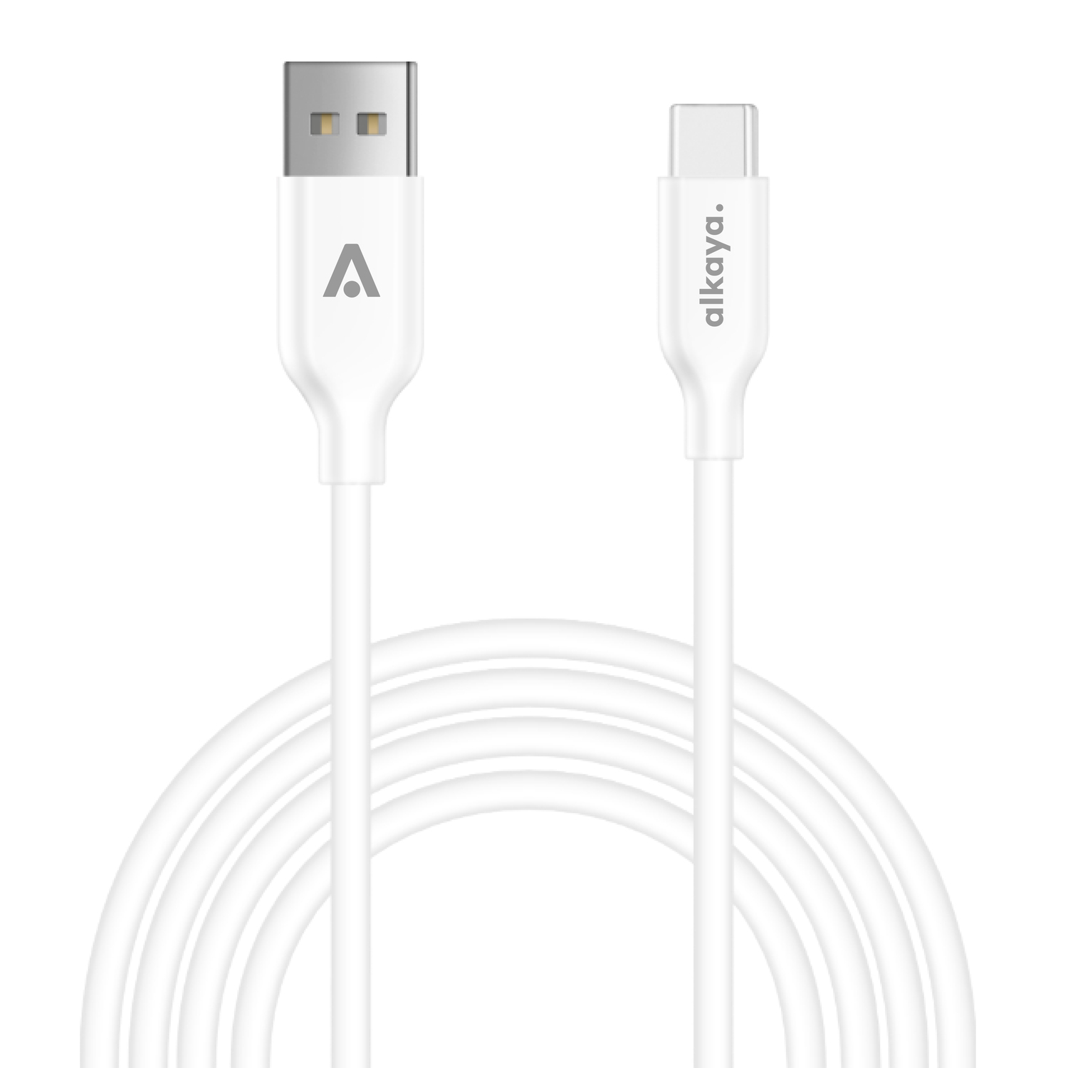 alkaya. | Speed Flex | Ladekabel | Silikon | USB A+C Weiß, 1 Meter