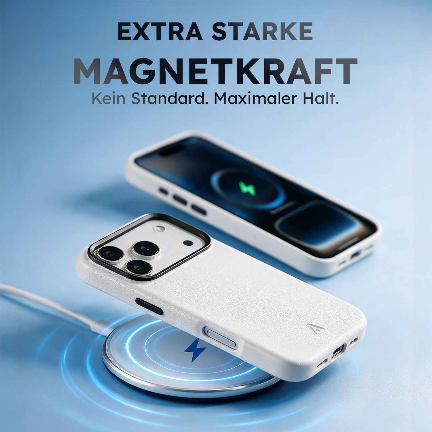 alkaya. | LUCID PU-Leder Case kompatibel mit Magsafe weiß, iPhone 17 Pro/18 Pro
