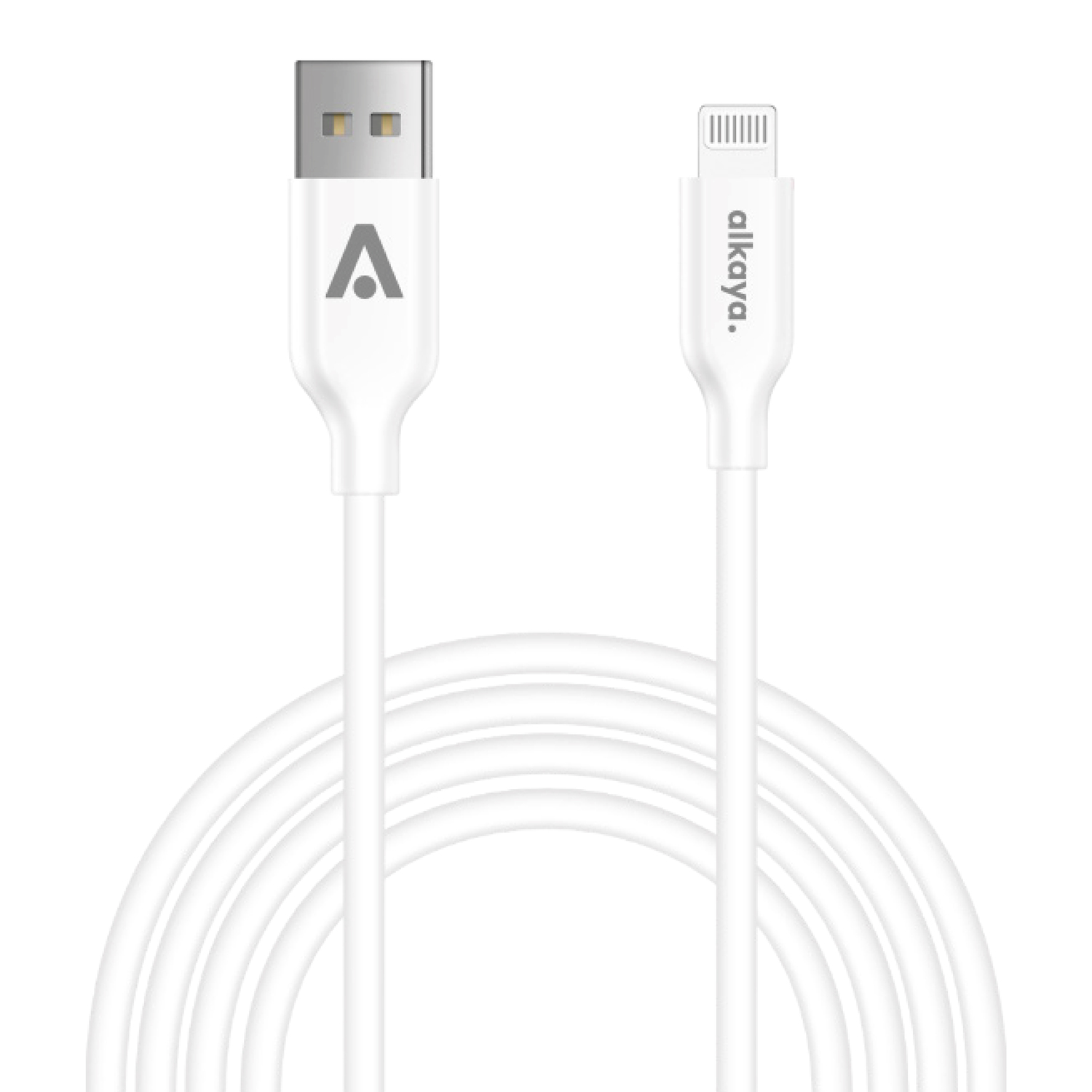 alkaya. | Speed Flex | Ladekabel | Silikon | USB A+L Weiß, 1 Meter