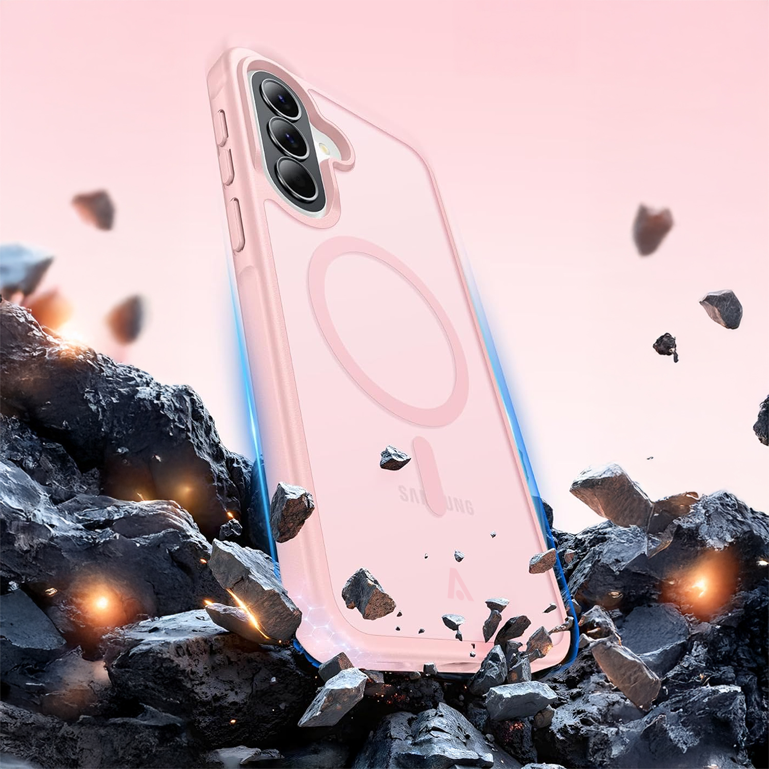 alkaya.| FROSTED Case Kompatibel mit MagSafe, Samsung A37 Pink