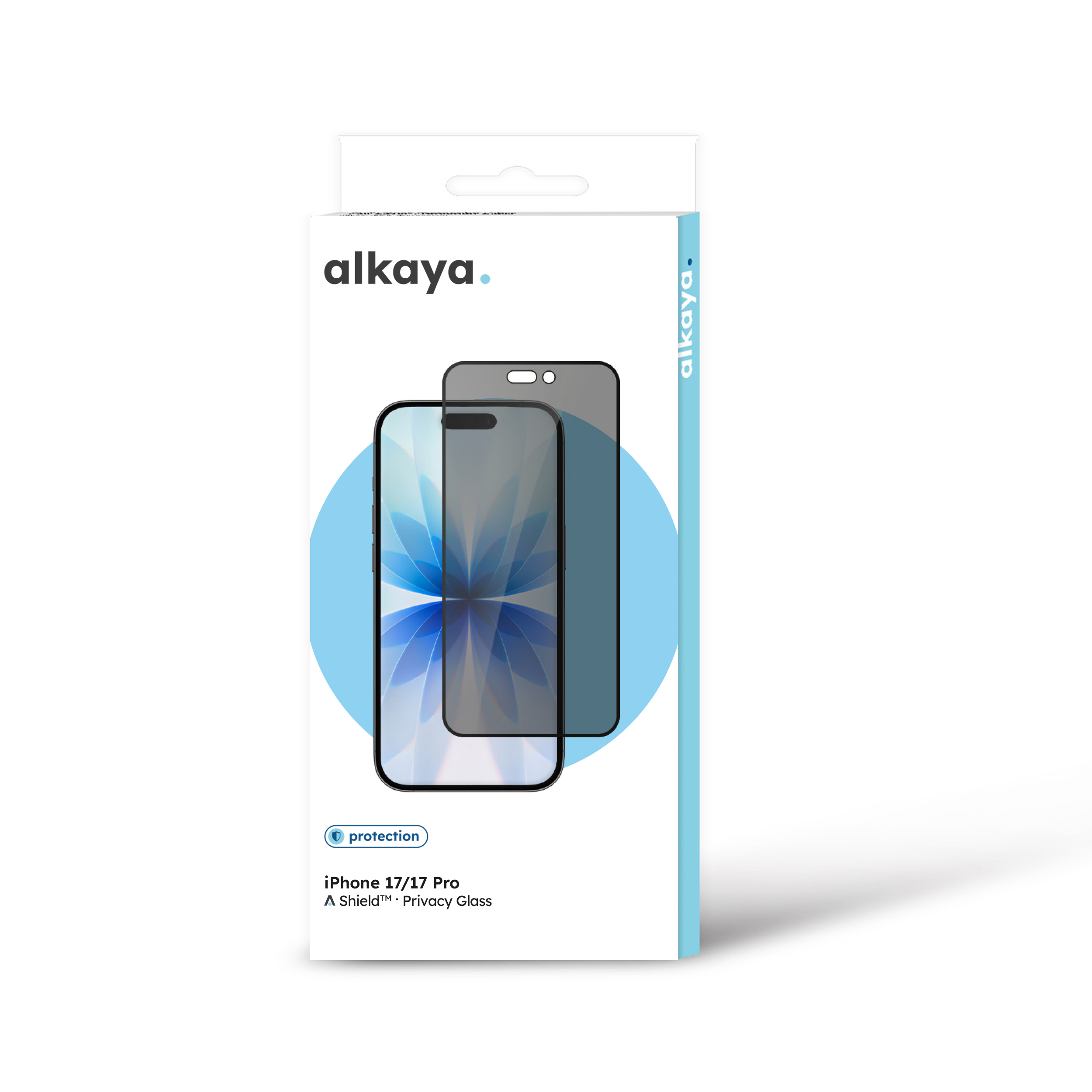 alkaya. | A Shield | Displayschutzglass | 3D Full Cover, Privacy, iPhone 17 / 17 Pro