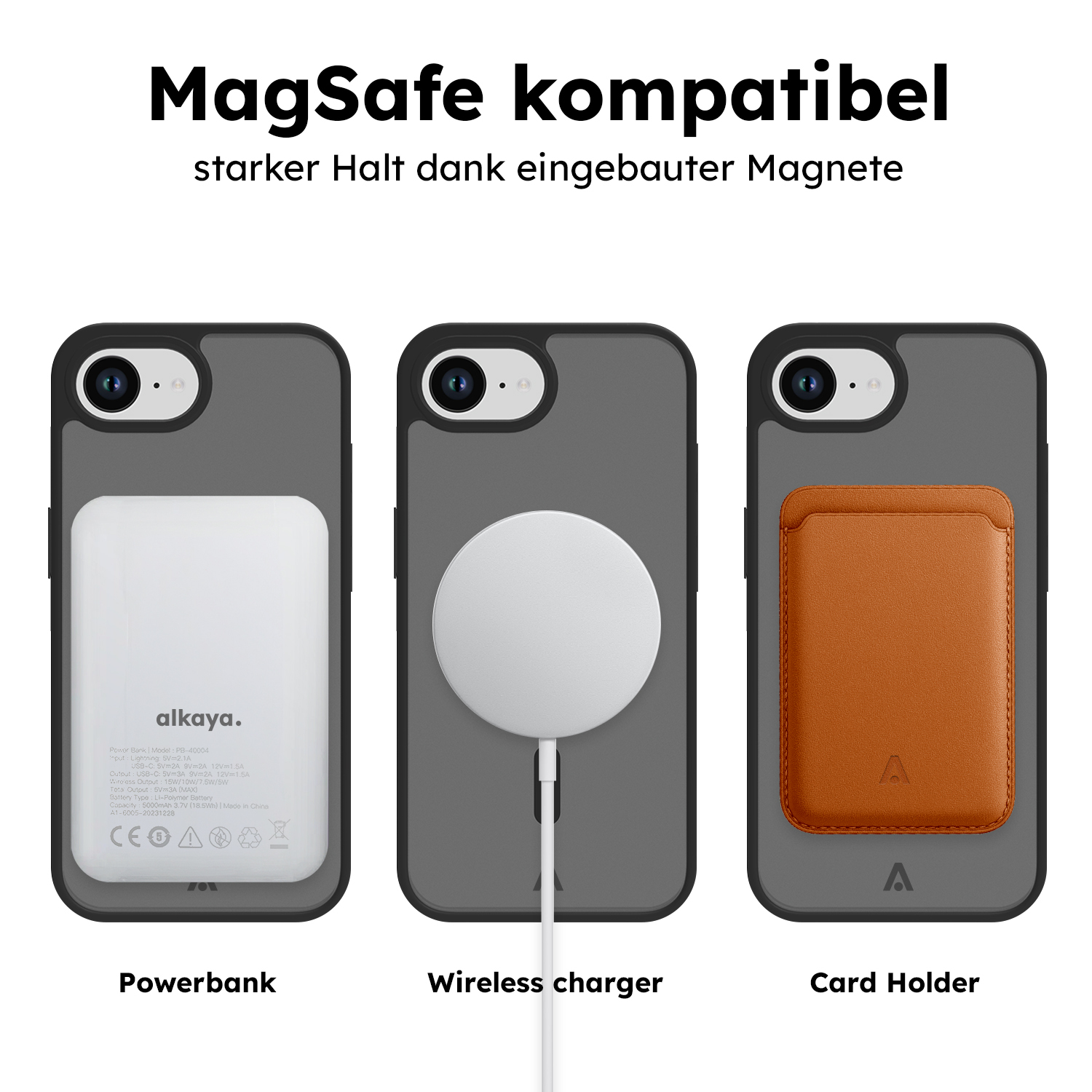 alkaya. | LUCID Protect Case kompatibel mit Magsafe  schwarz, iPhone 16e / 17e