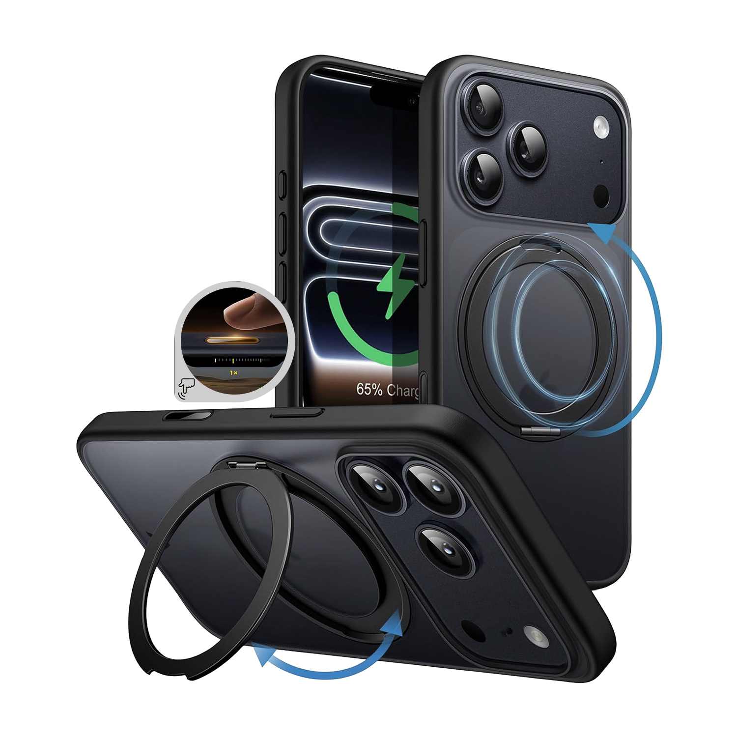 alkaya. | LUCID 360 FlexStand Case kompatibel mit Magsafe schwarz, iPhone 18 Pro Max/17 Pro Max