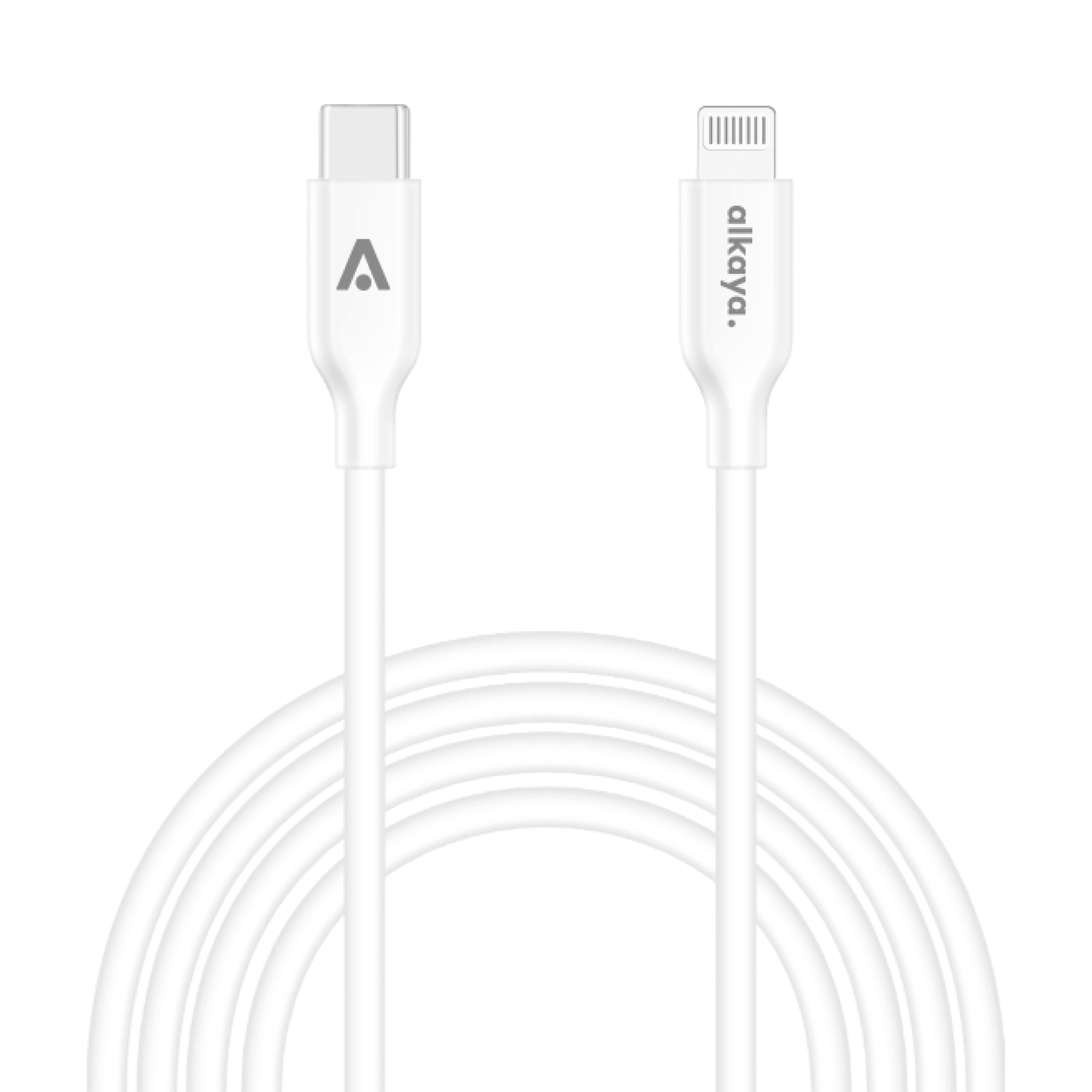 alkaya. | Speed Flex | Ladekabel | Silikon | USB C+L Weiß, 1 Meter