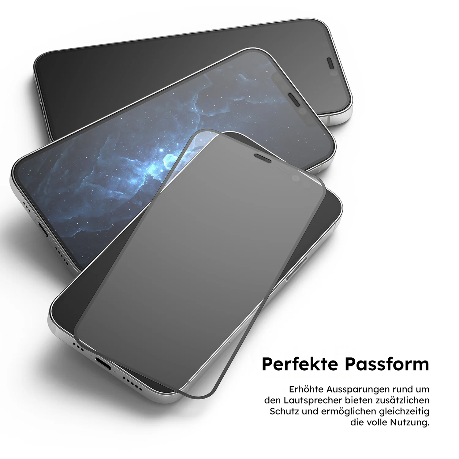 alkaya. | A Shield | Displayschutzglas | 3D Full Cover transparent, iPhone 12Pro Max