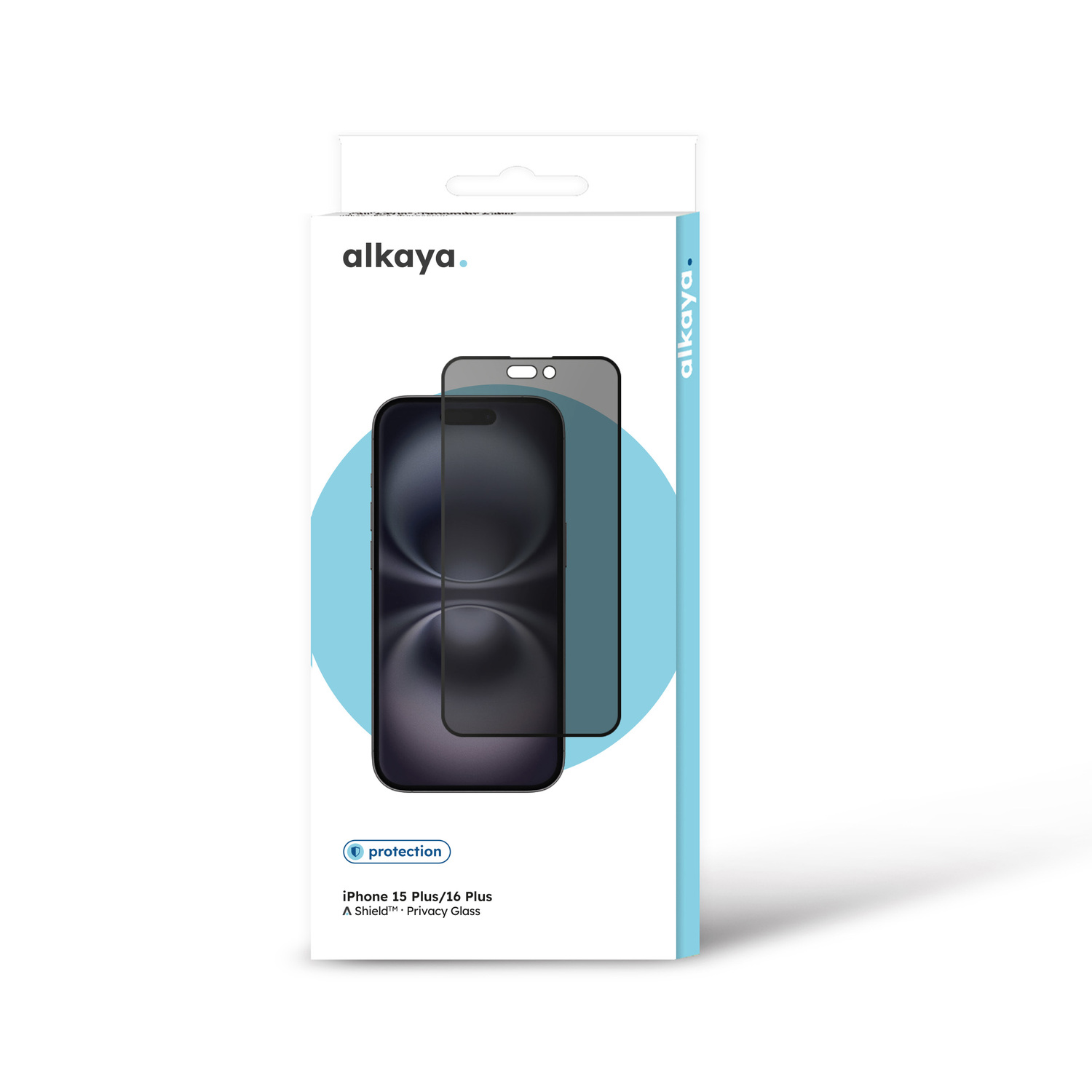 alkaya. | A Shield | Display-Sichtschutzglas | 3D Full Cover | Privacy, iPhone 15 Plus / 16 Plus