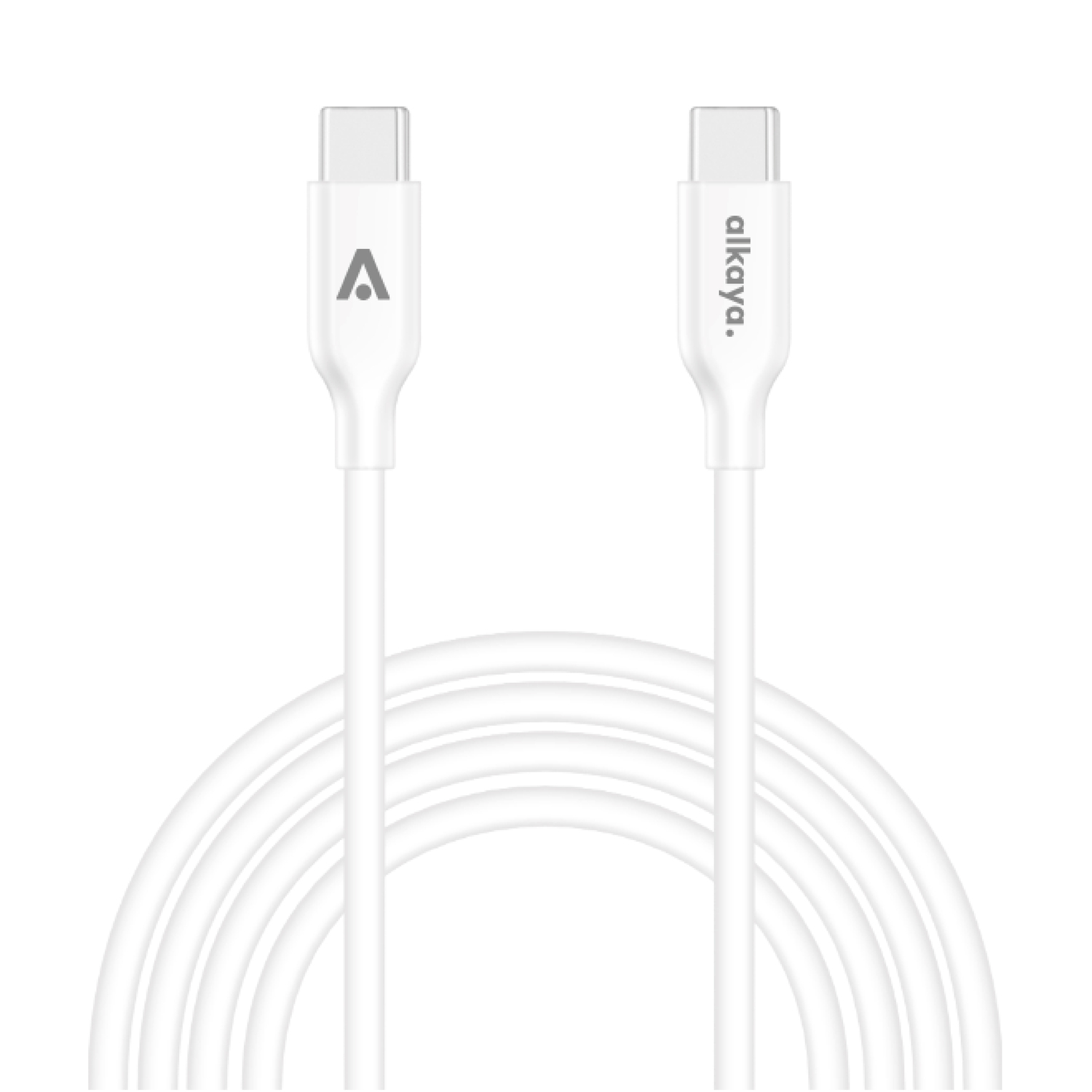 alkaya. | Speed Flex | Ladekabel | Silikon | USB C+C Weiß, 1 Meter