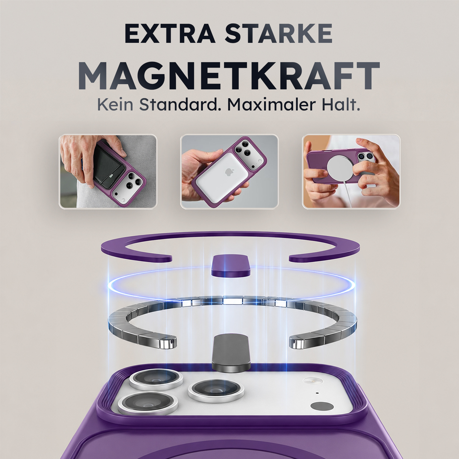alkaya. | LUCID FROSTED Case kompatibel mit Magsafe lila, iPhone 18 Pro Max