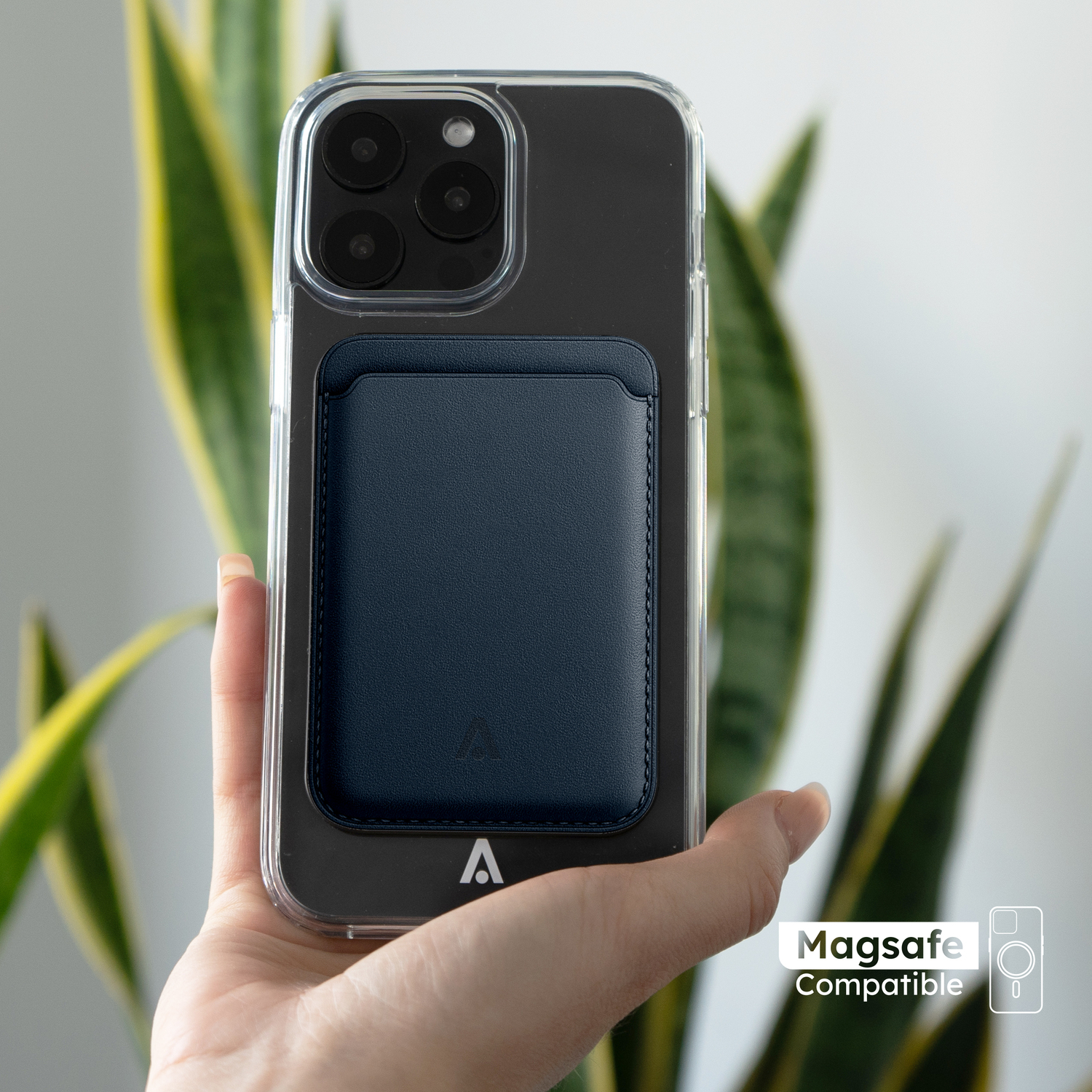 alkaya. | Cardy | Card Holder für bis zu 3 Karten unterstützt MagSafe-Technologie, Blau