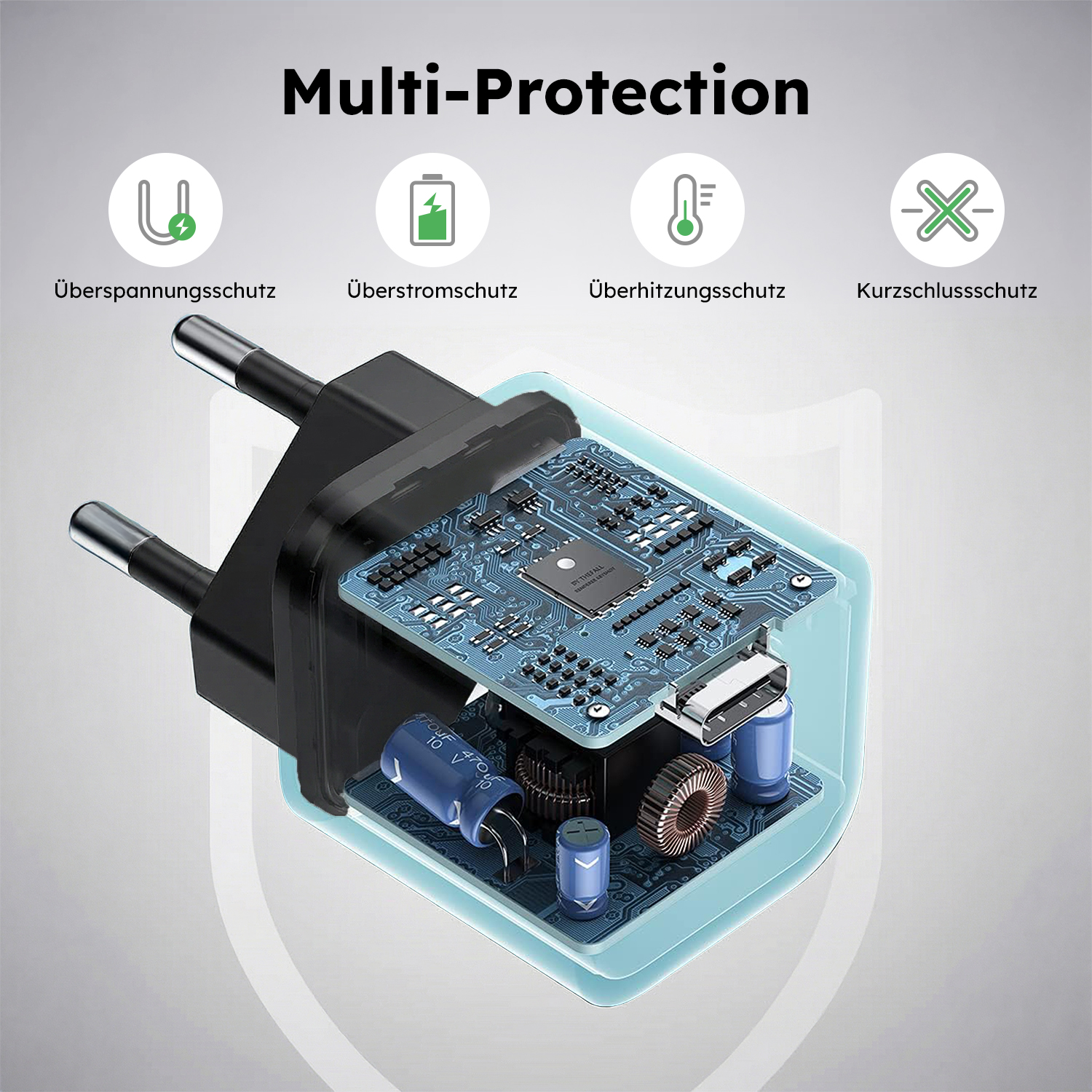 alkaya. | NEXUS Speed Flex | Charger Set | 20 Watt USB C/C Universal Kompatibilität, schwarz