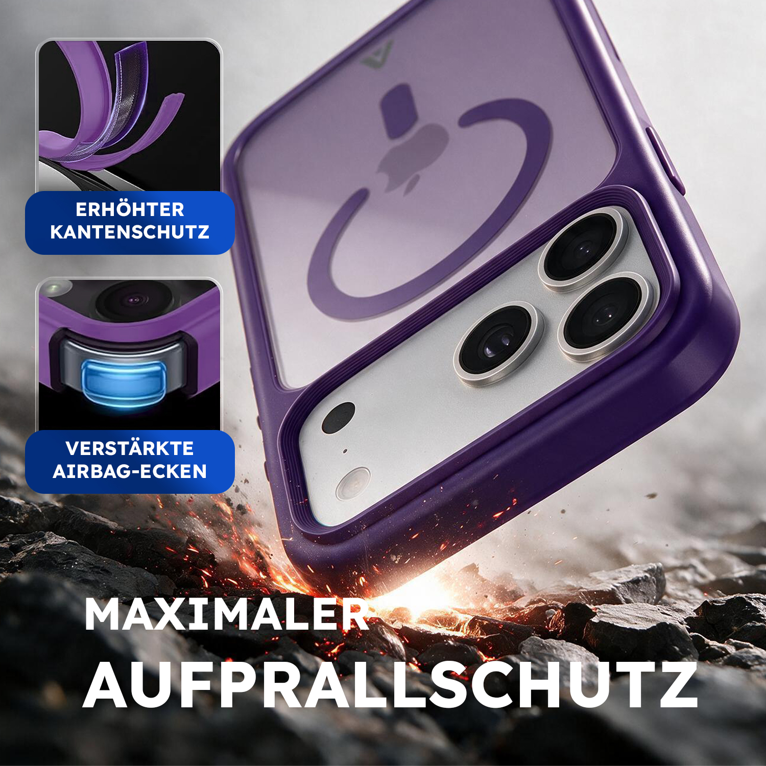 alkaya. | LUCID FROSTED Case kompatibel mit Magsafe lila, iPhone 18 Pro