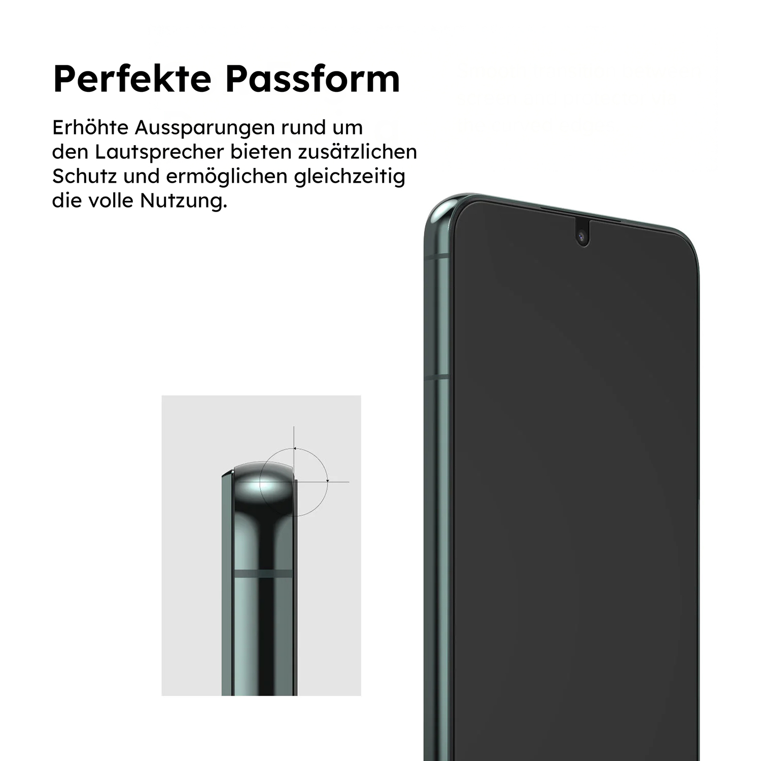 alkaya. | A Shield | Displayschutzglas | 3D Full Cover transparent, Samsung Galxy S22+