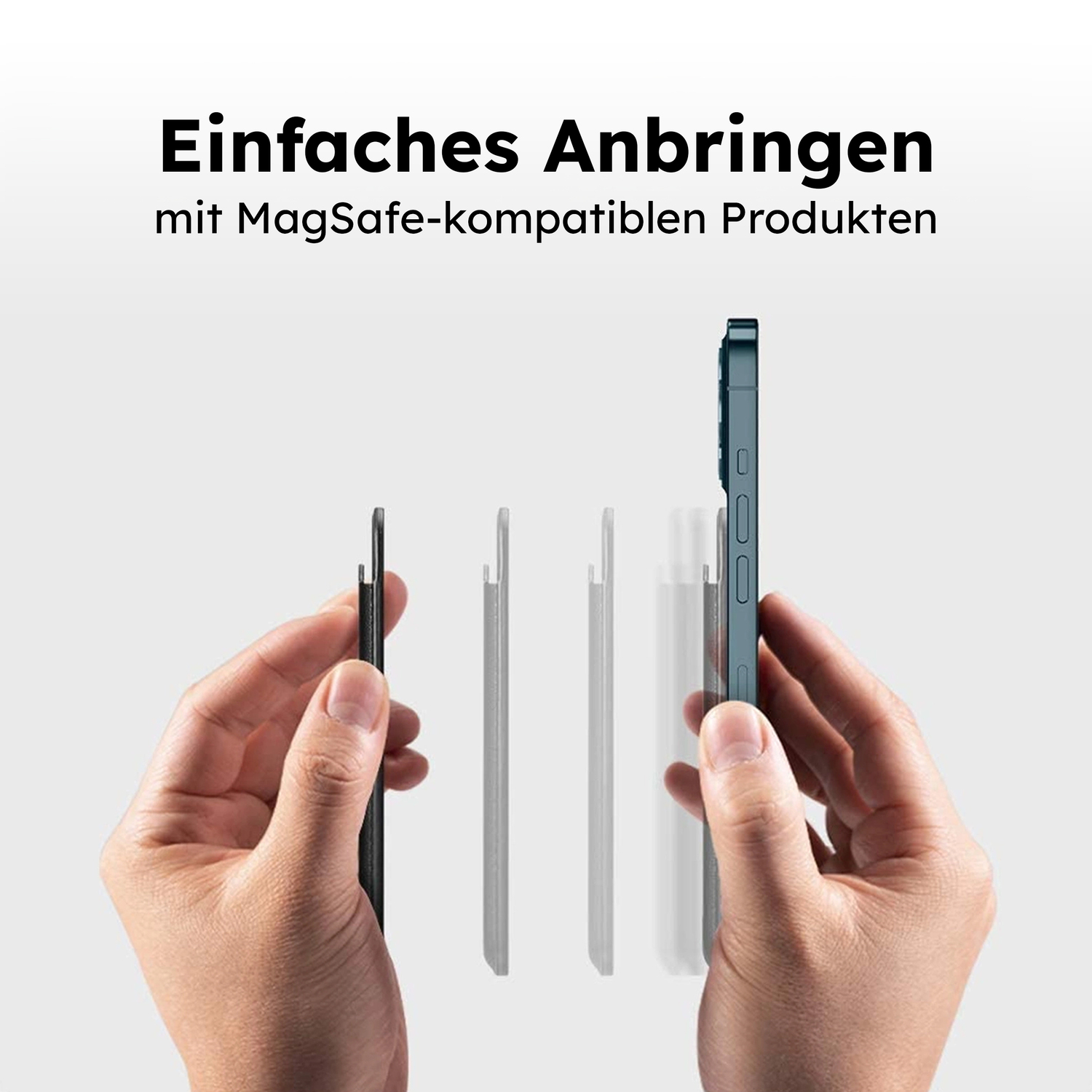 alkaya. | Cardy | Card Holder für bis zu 3 Karten unterstützt MagSafe-Technologie, braun