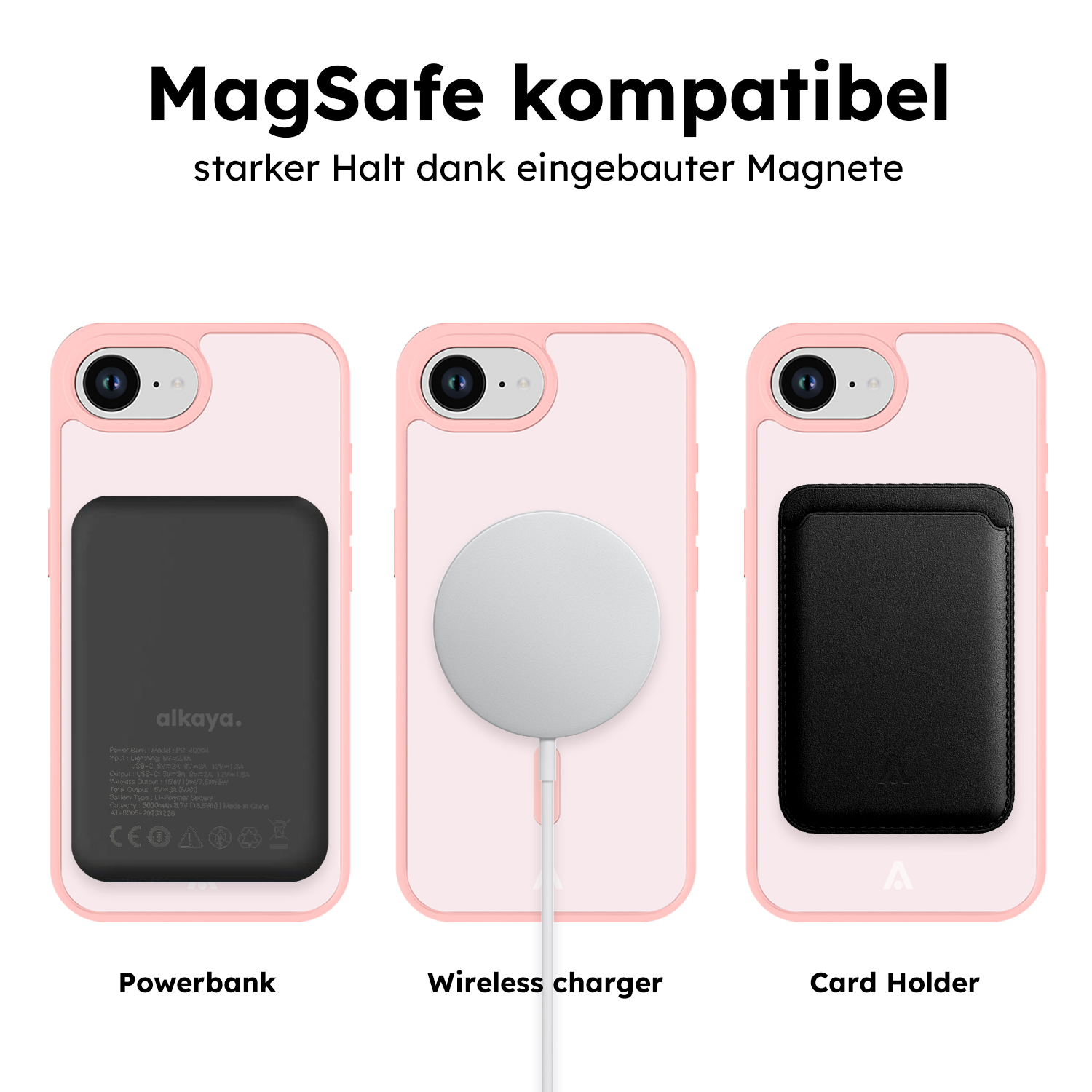 alkaya. | LUCID Protect Case kompatibel mit Magsafe pink, iPhone 16e / 17e