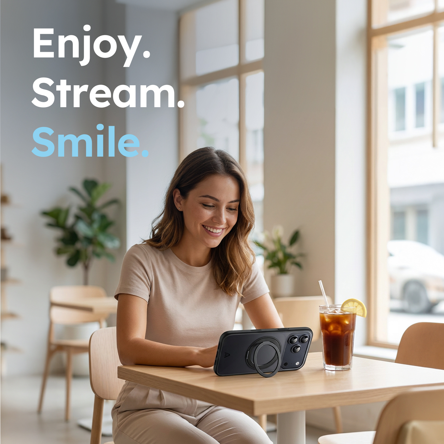 alkaya. | LUCID 360 FlexStand Case kompatibel mit Magsafe schwarz, iPhone 18 Pro/17 Pro