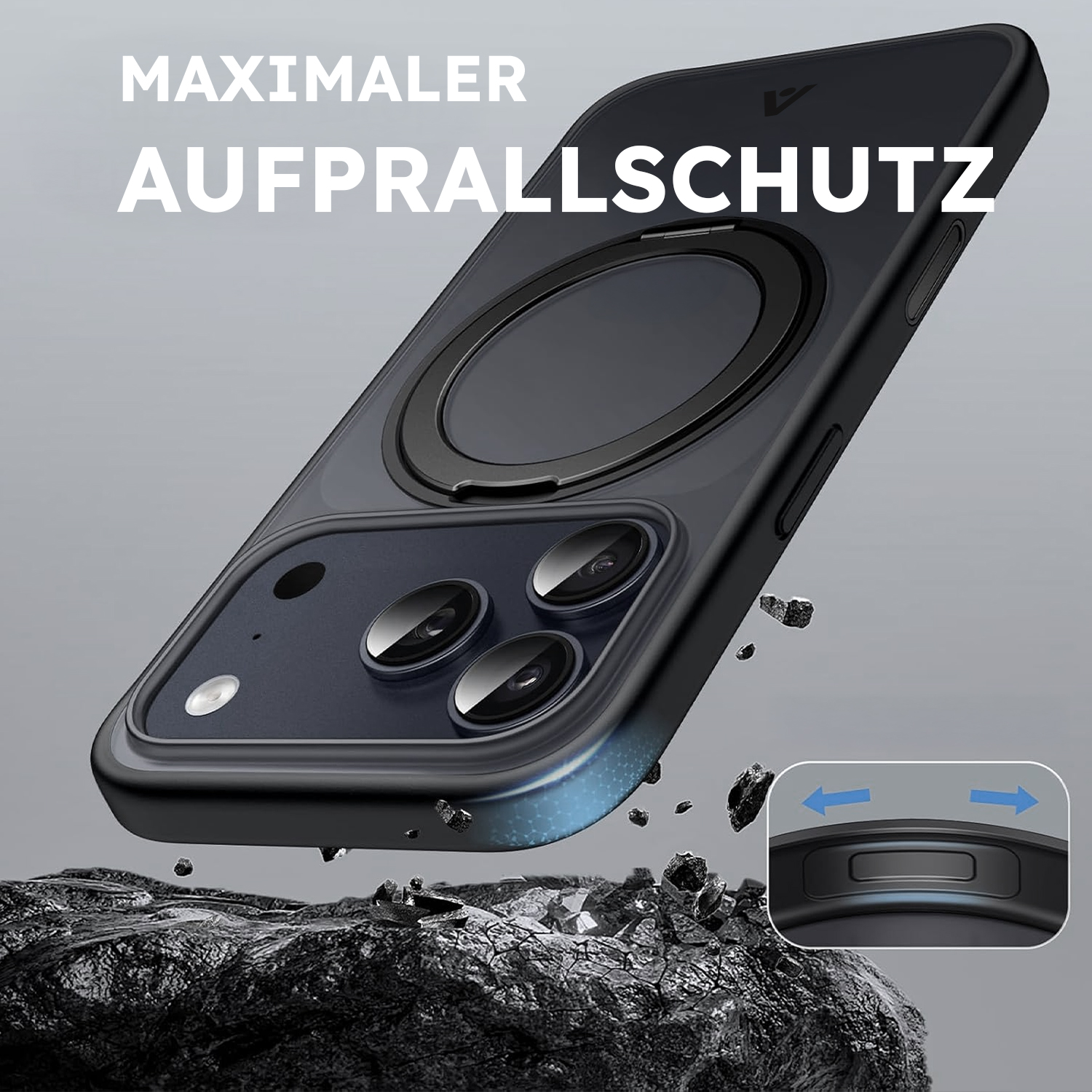 alkaya. | LUCID 360 FlexStand Case kompatibel mit Magsafe schwarz, iPhone 18 Pro Max/17 Pro Max