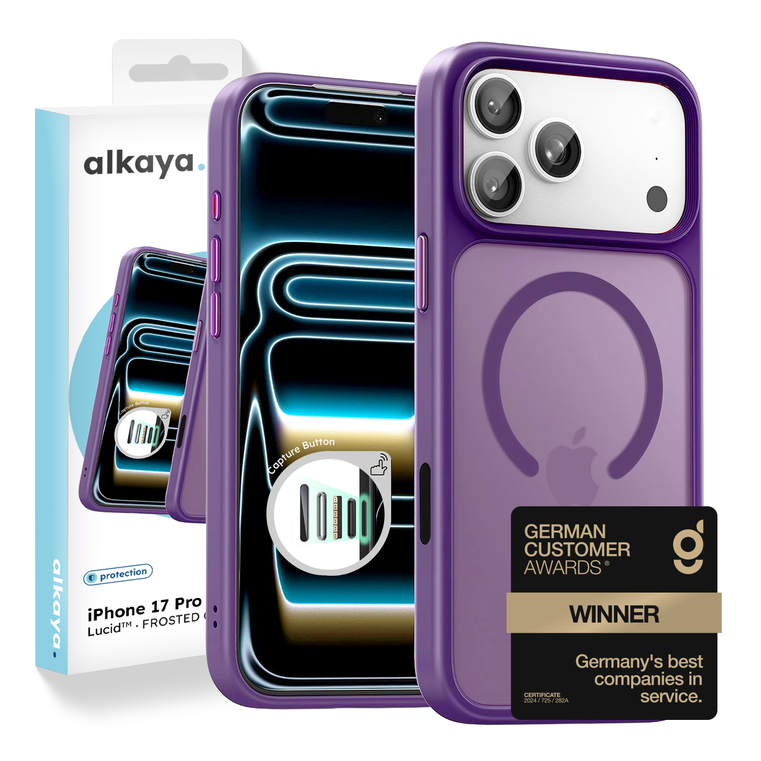 alkaya. | LUCID FROSTED Case kompatibel mit Magsafe lila, iPhone 18 Pro