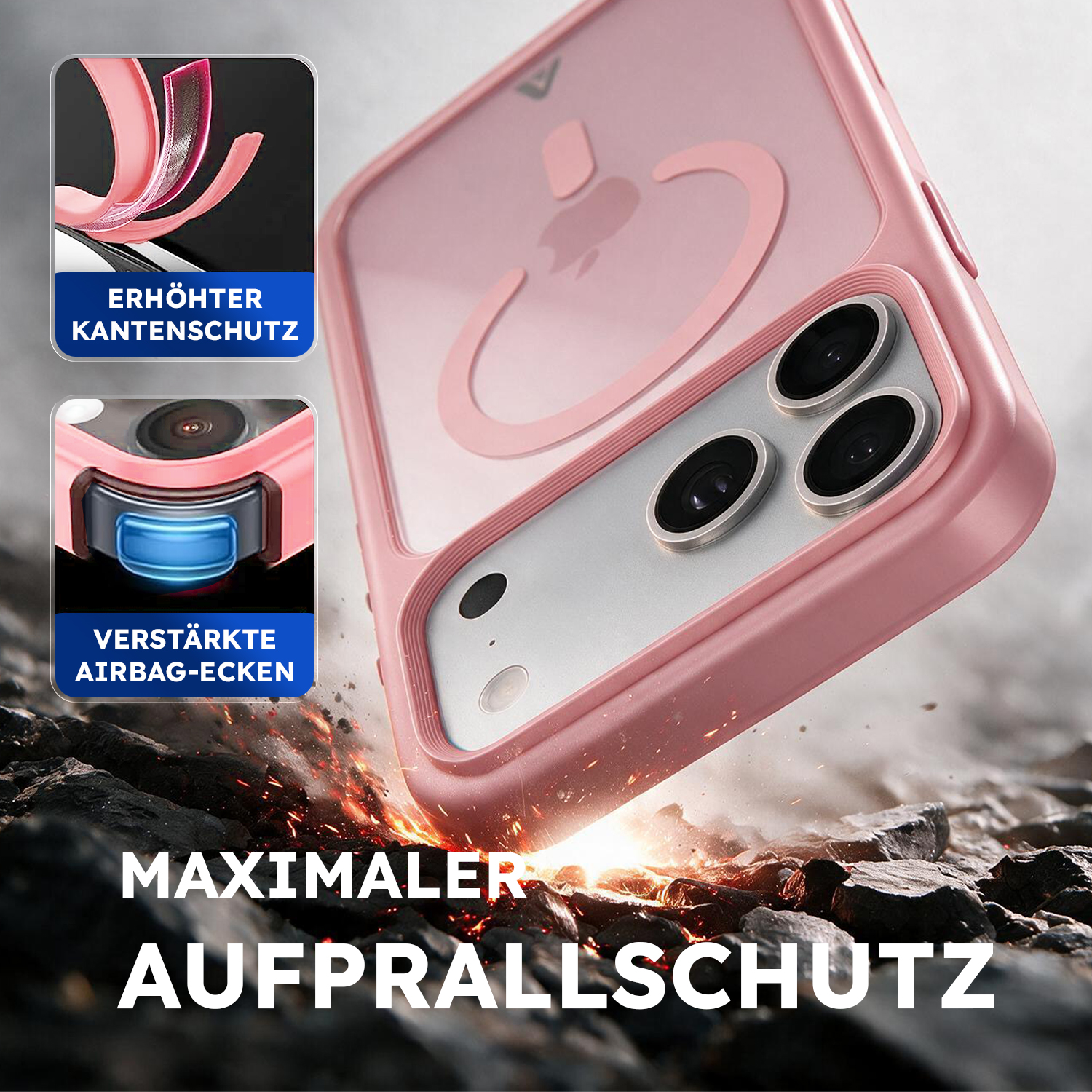 alkaya. | LUCID FROSTED Case kompatibel mit Magsafe pink, iPhone 18 Pro Max