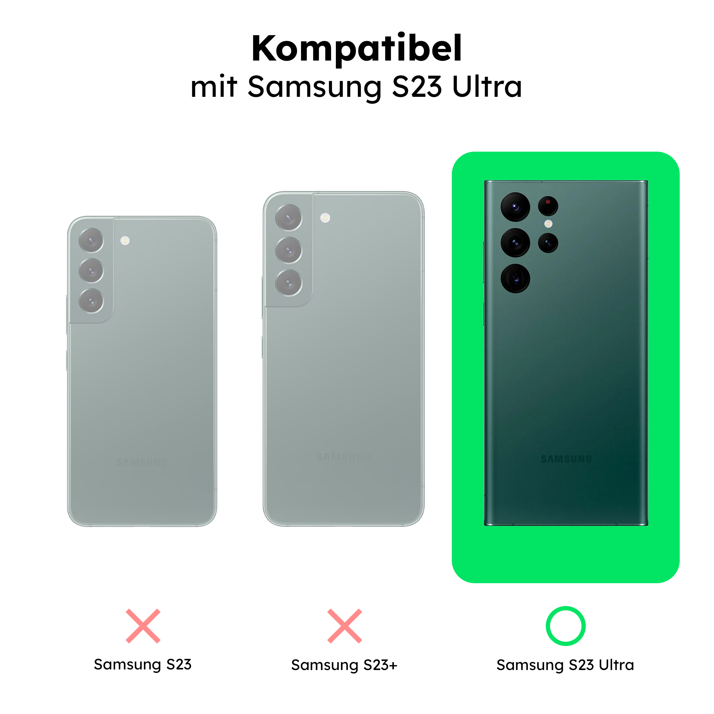 alkaya. | LUCID Pu Leather Case kompatibel mit Magsafe schwarz, Samsung S23 Ultra